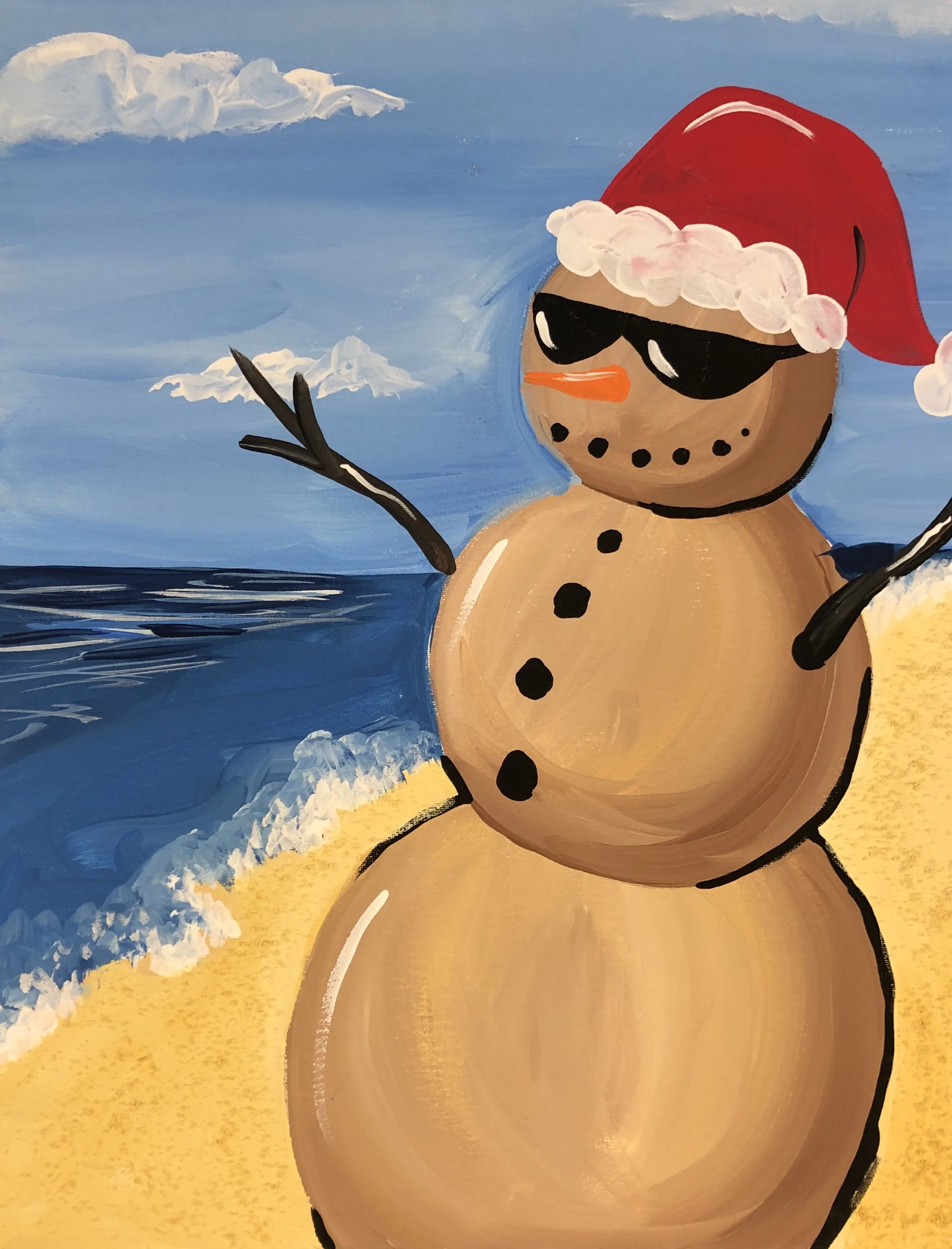 Canvas Class: California Snowman