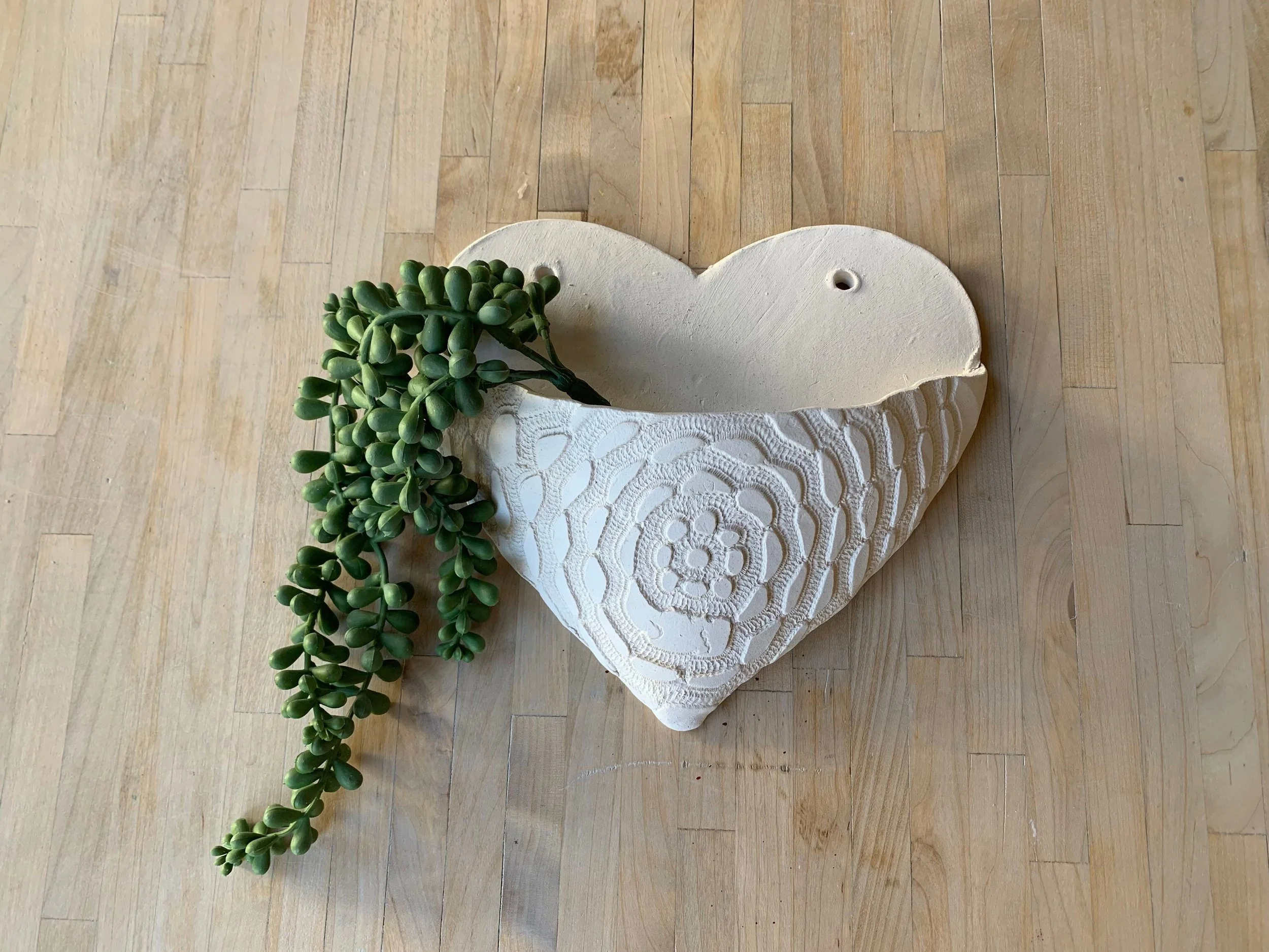 Galentines Clay Heart Wall Pocket