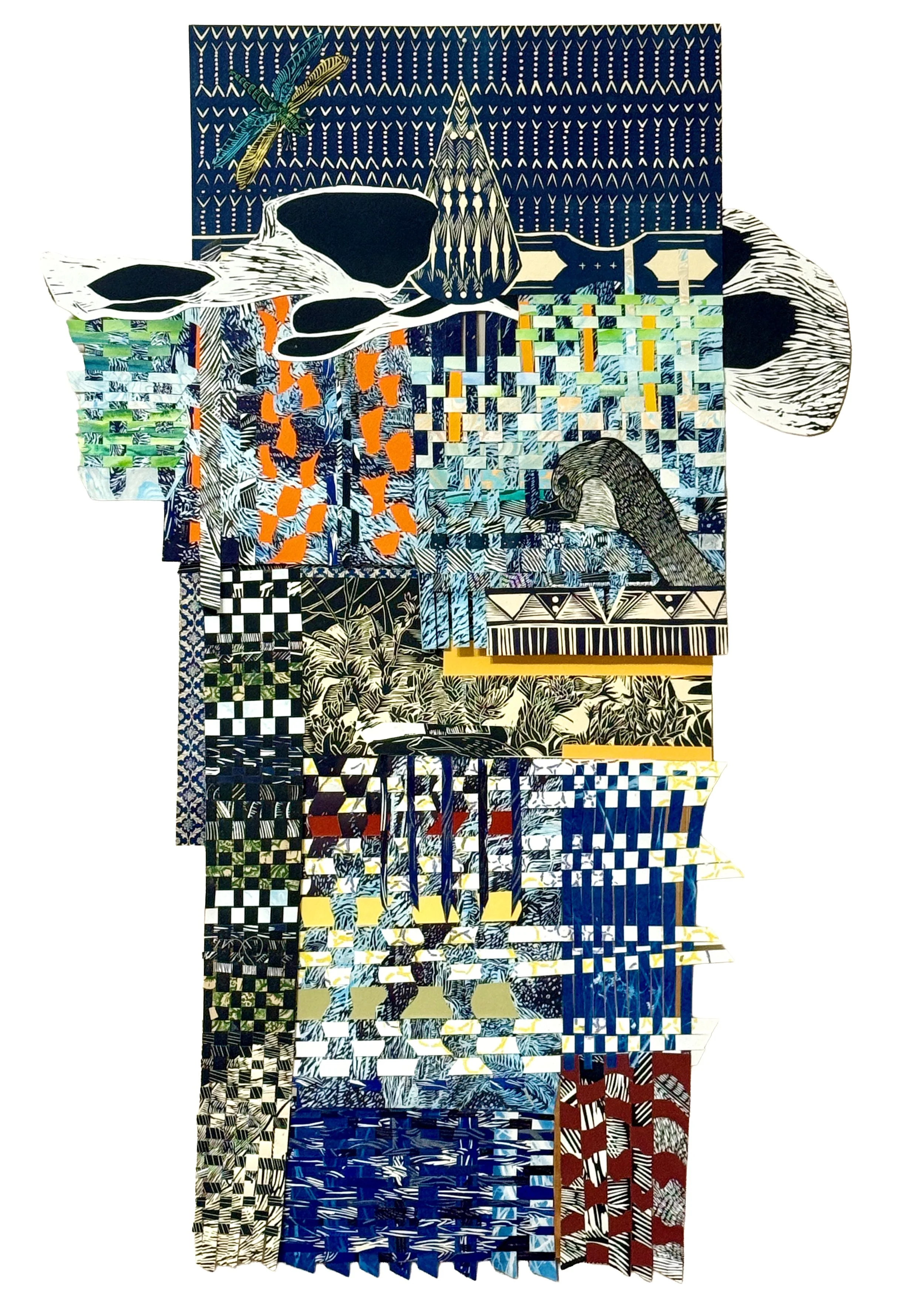 Flying Through the Night
Hand Woven Linoleum Block Print
46 x 26 in
2026