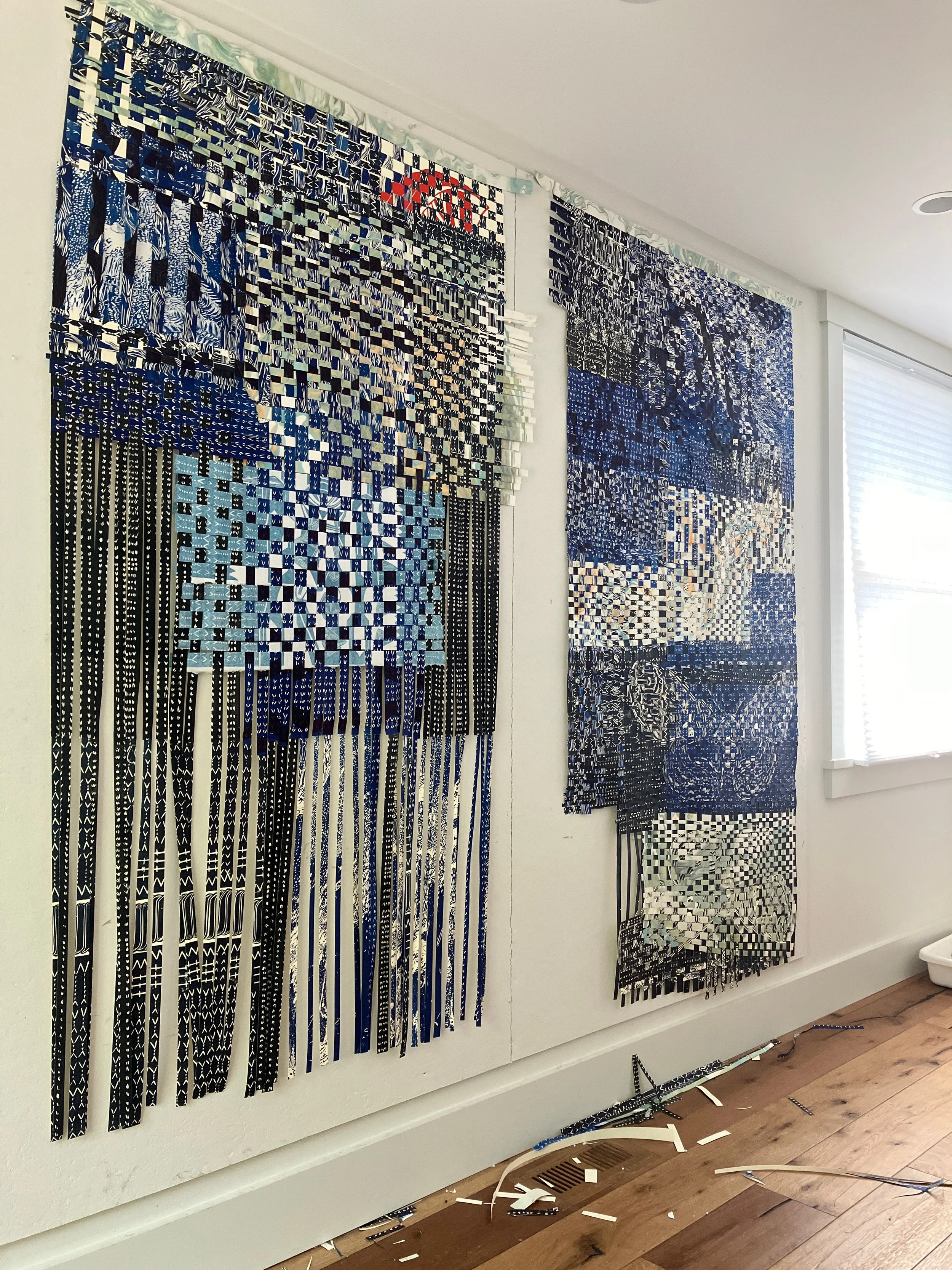 Weaving in progress in Kent Studio during artist residency