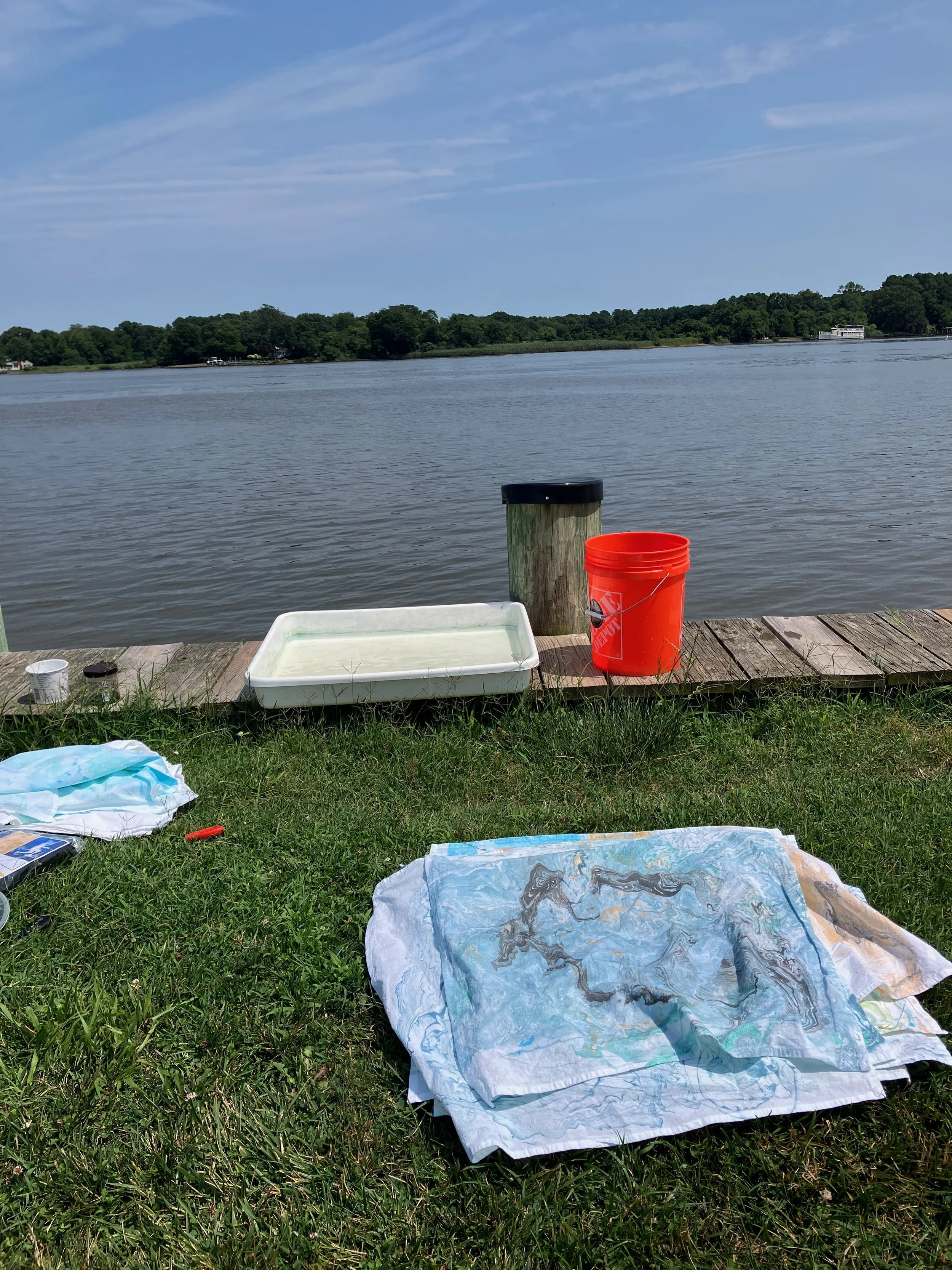 Chester River marbling set up