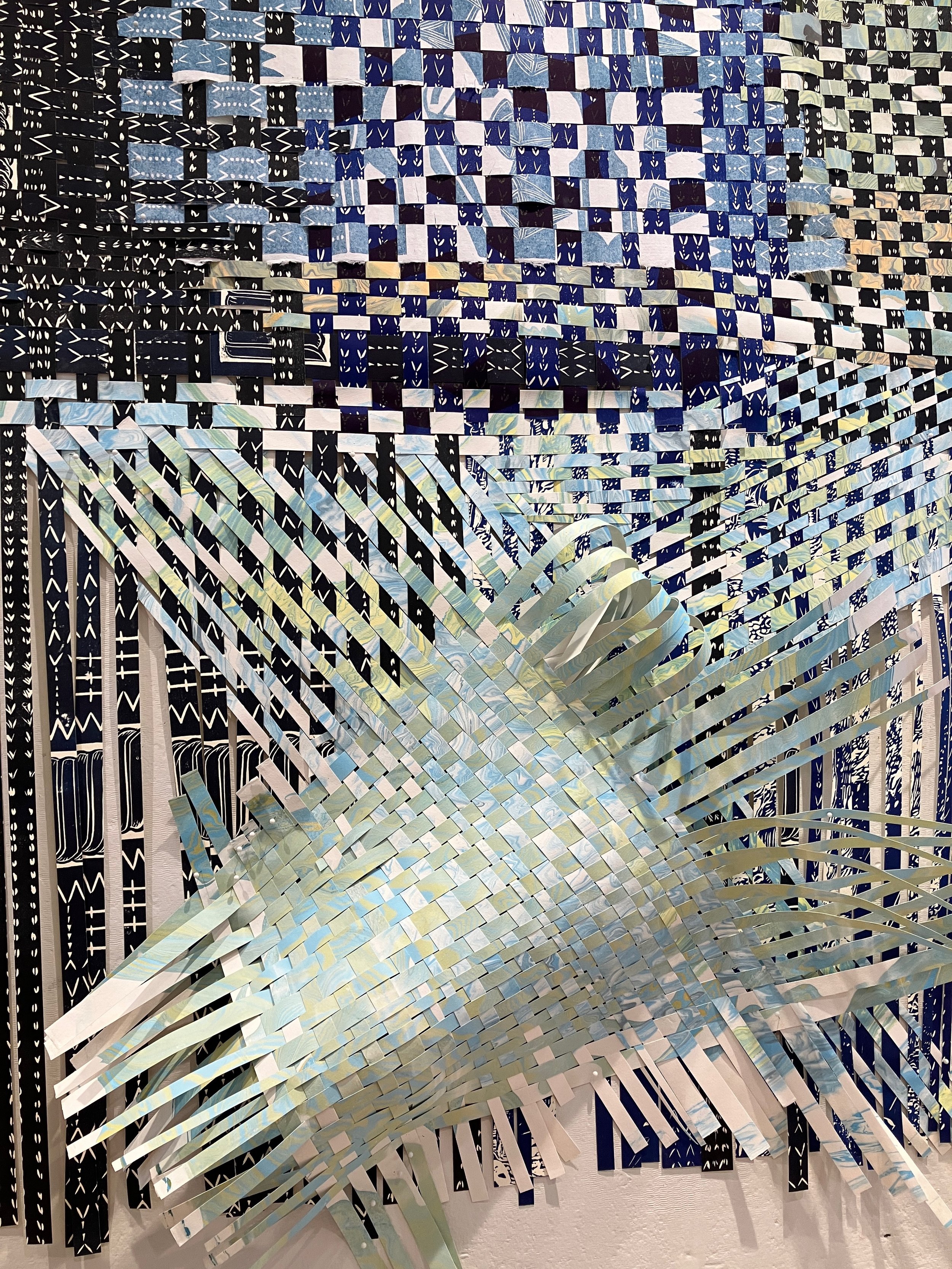 Weaving in progress in Kent Studio during artist residency