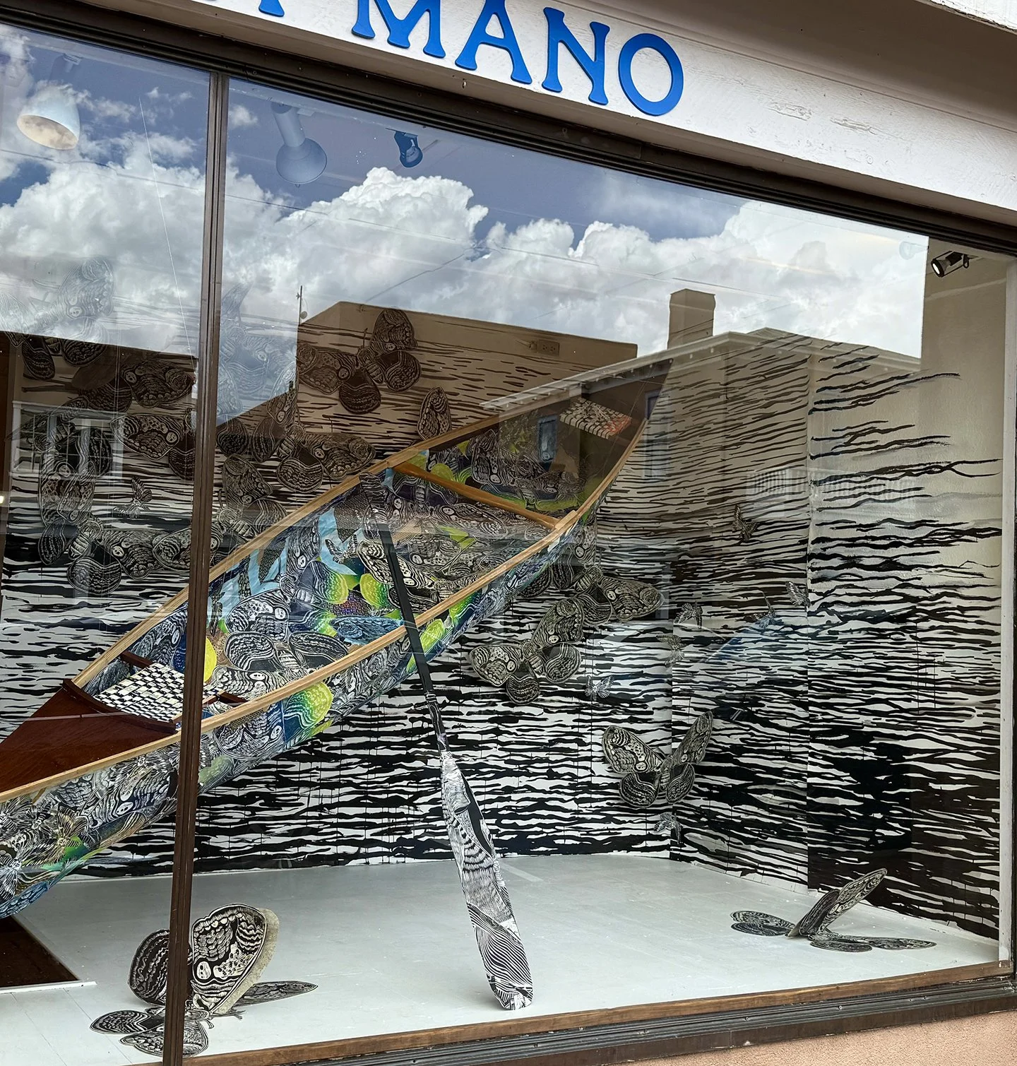 Window Install at Hecho a Mano Gallery, Santa Fe, NM, June 2025