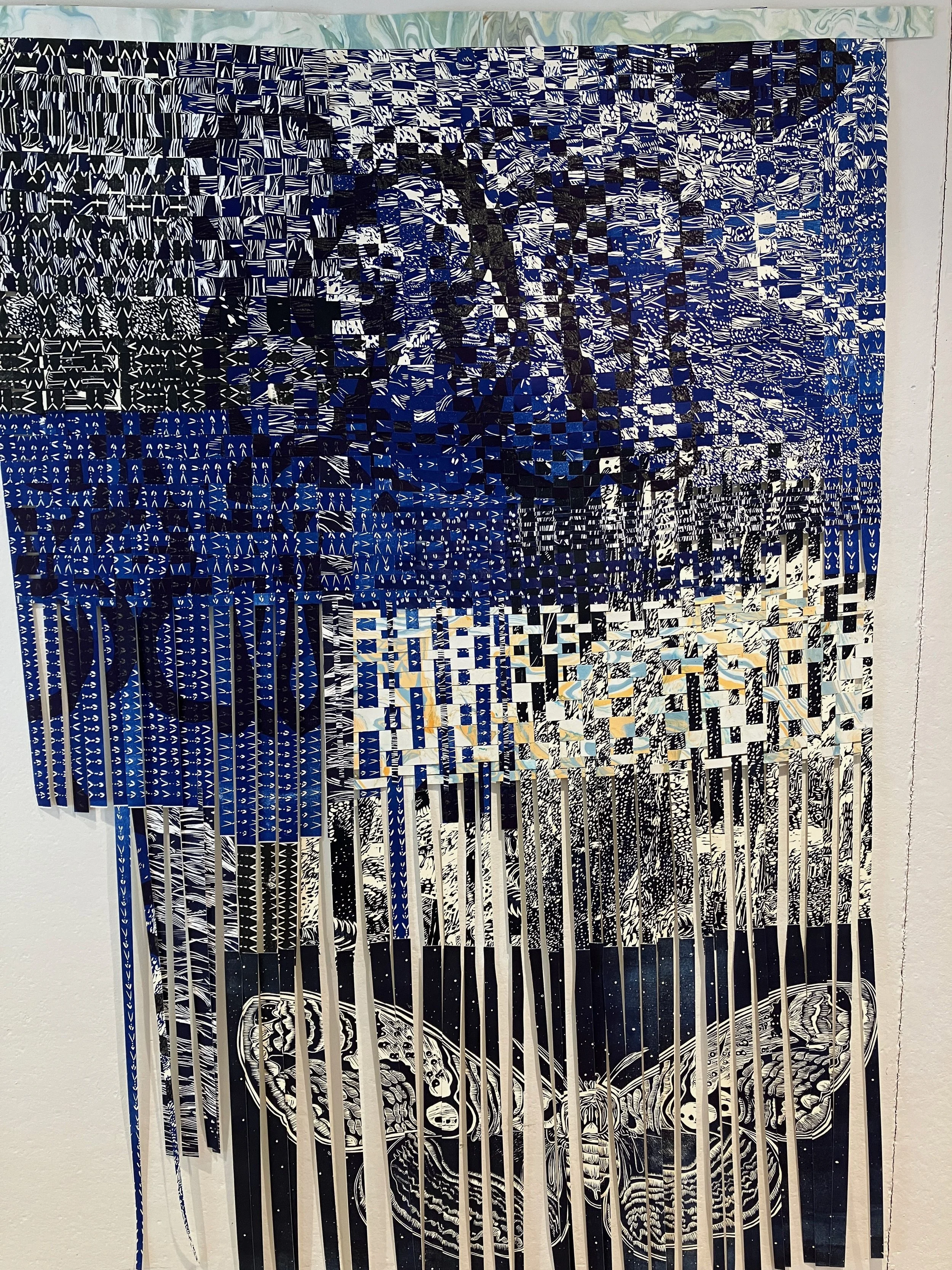 Weaving in progress in Kent Studio during artist residency