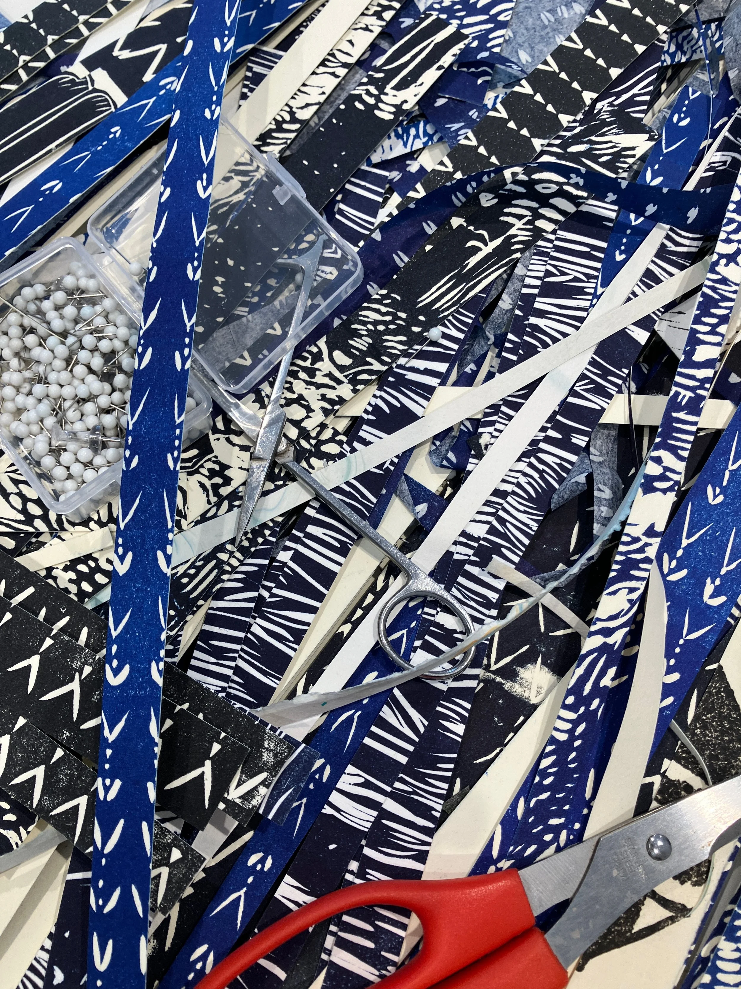 Weaving in progress in Kent Studio during artist residency
