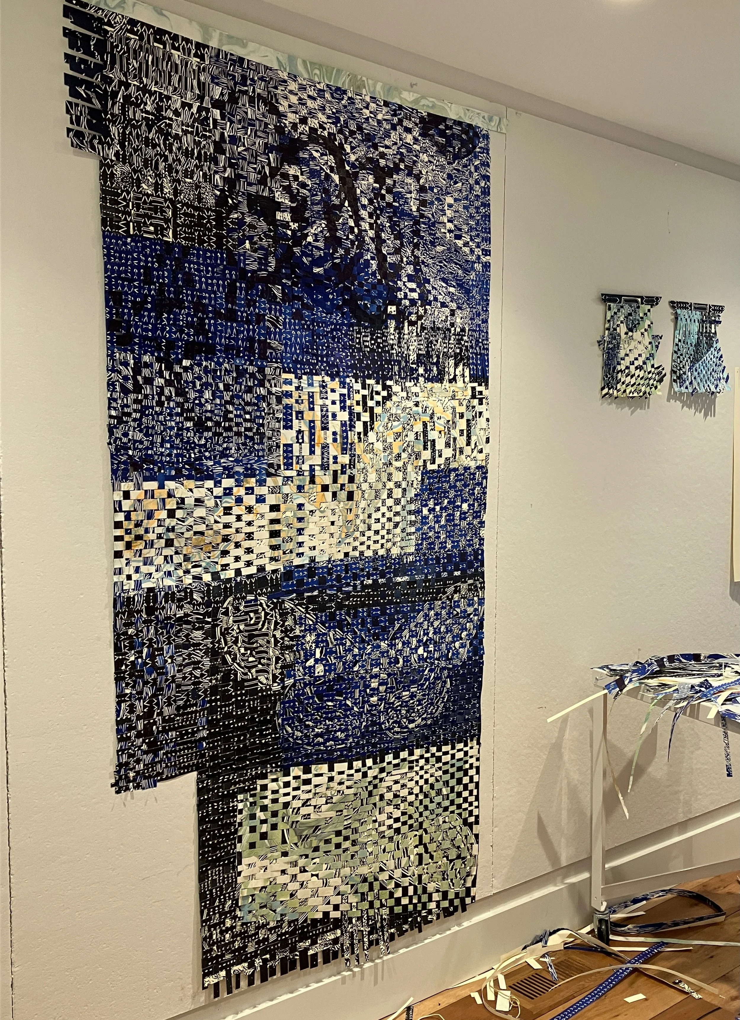 Weaving in progress in Kent Studio during artist residency