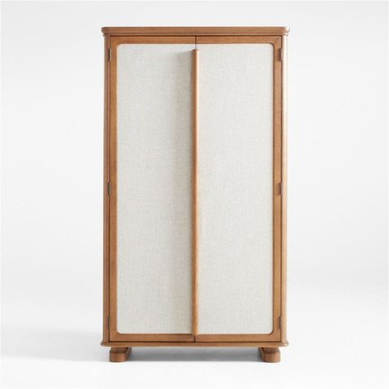 Linen + Wood Storage Cabinet