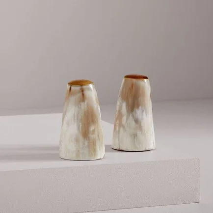 Horn Salt + Pepper Shakers