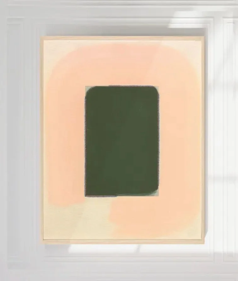 Green &amp; Pink Color Field Art
