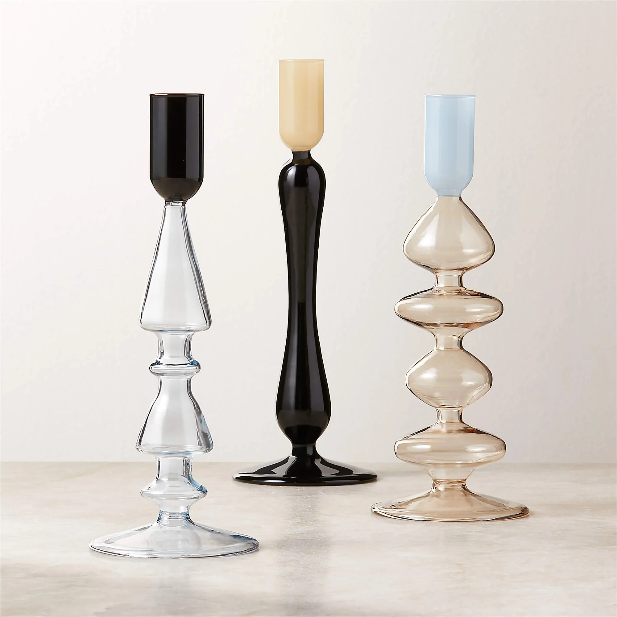 Glass Taper Candle Holders