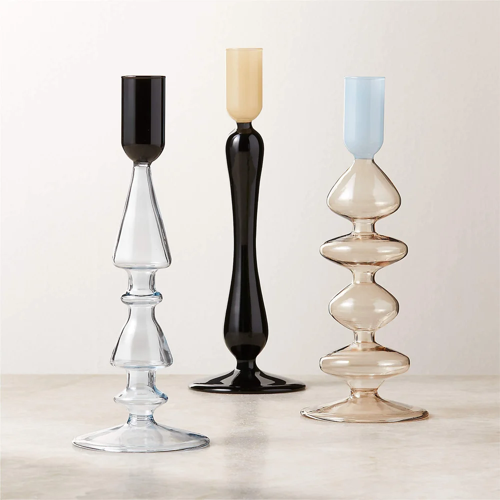 Glass Taper Candle Holders