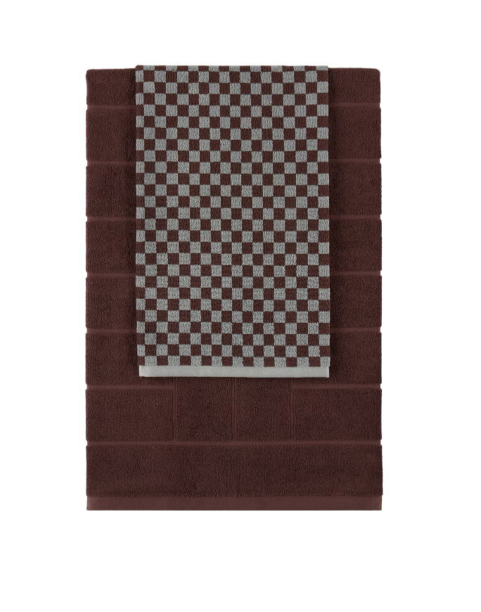 Burgundy + Blue Towel Set