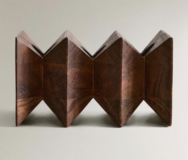 Pyramid Wooden Candelabra