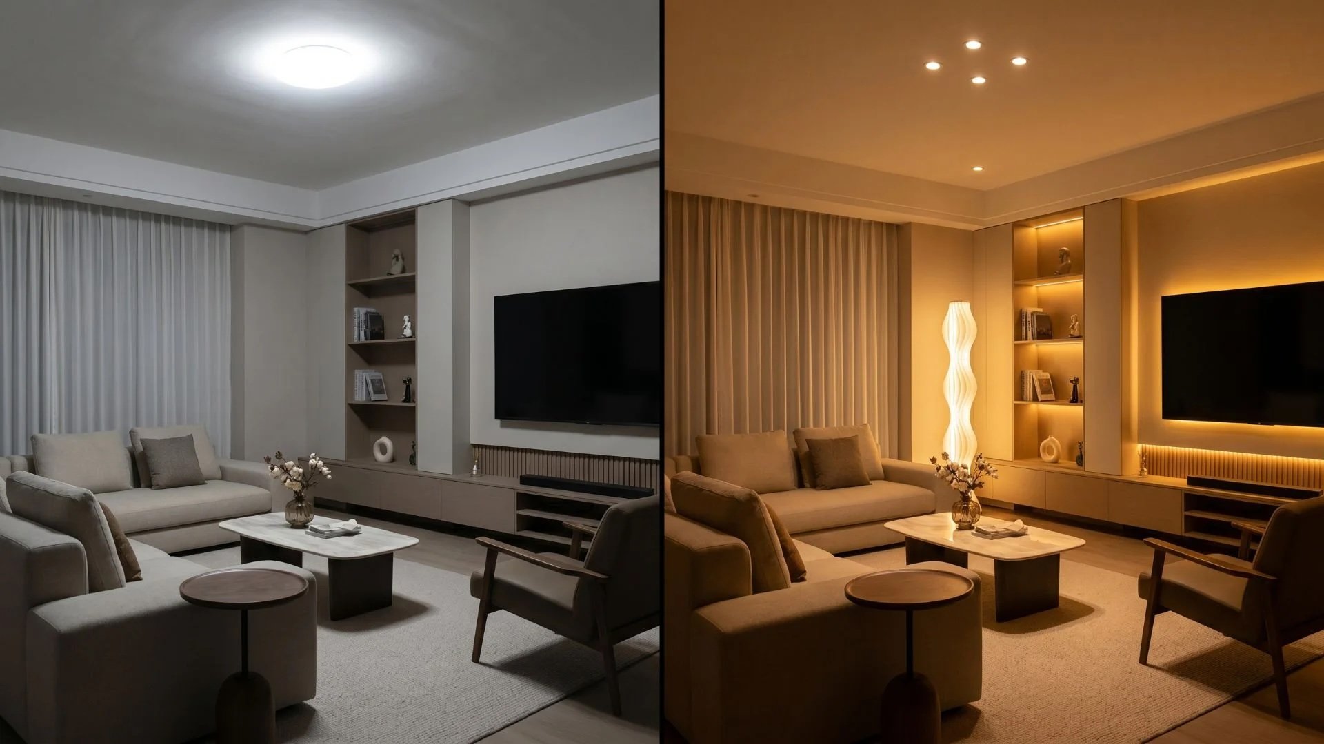 Warm lighting vs Cool Lighting in a living room do's and don'ts