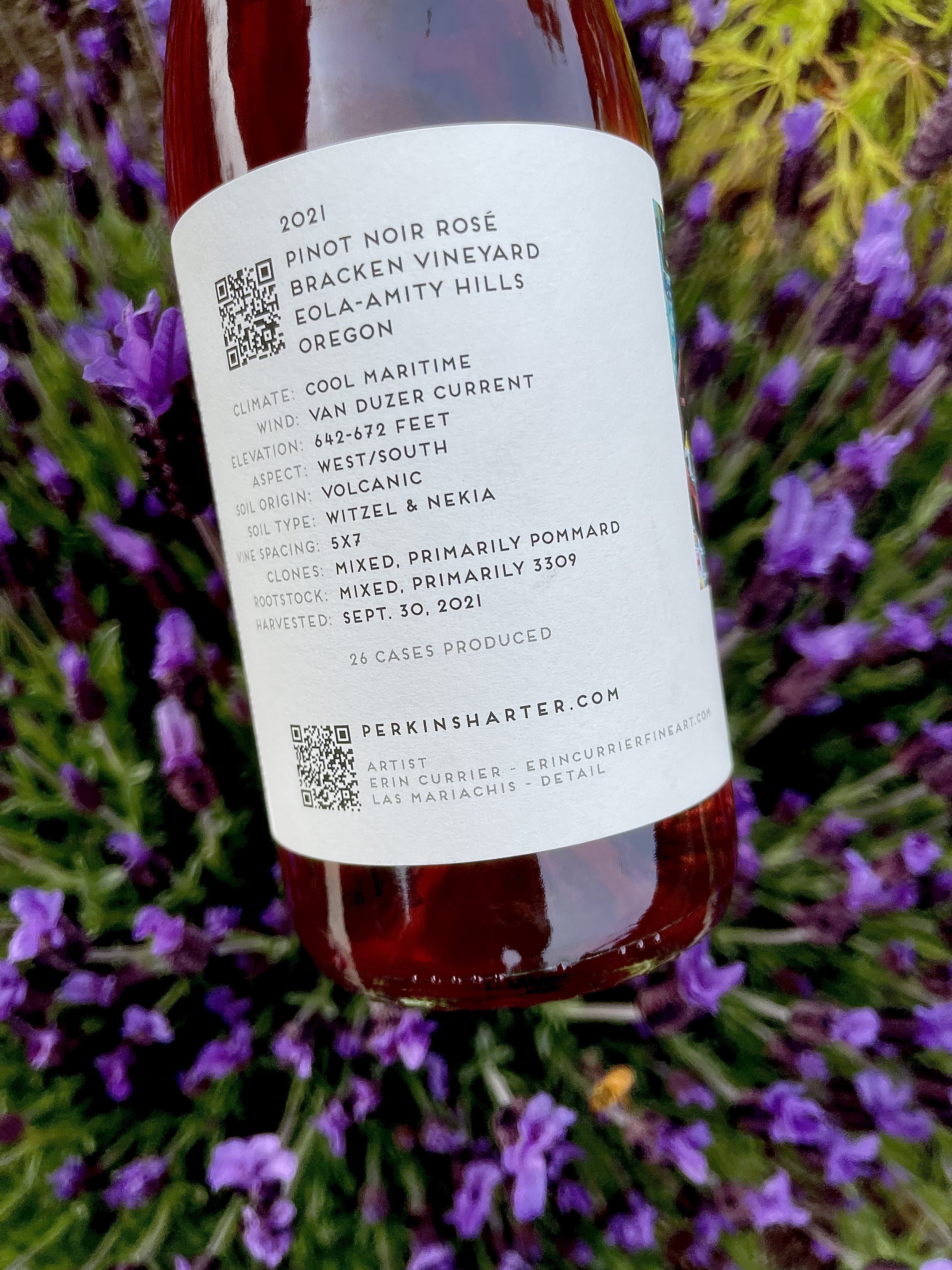 Perkins Harter Rose Label back