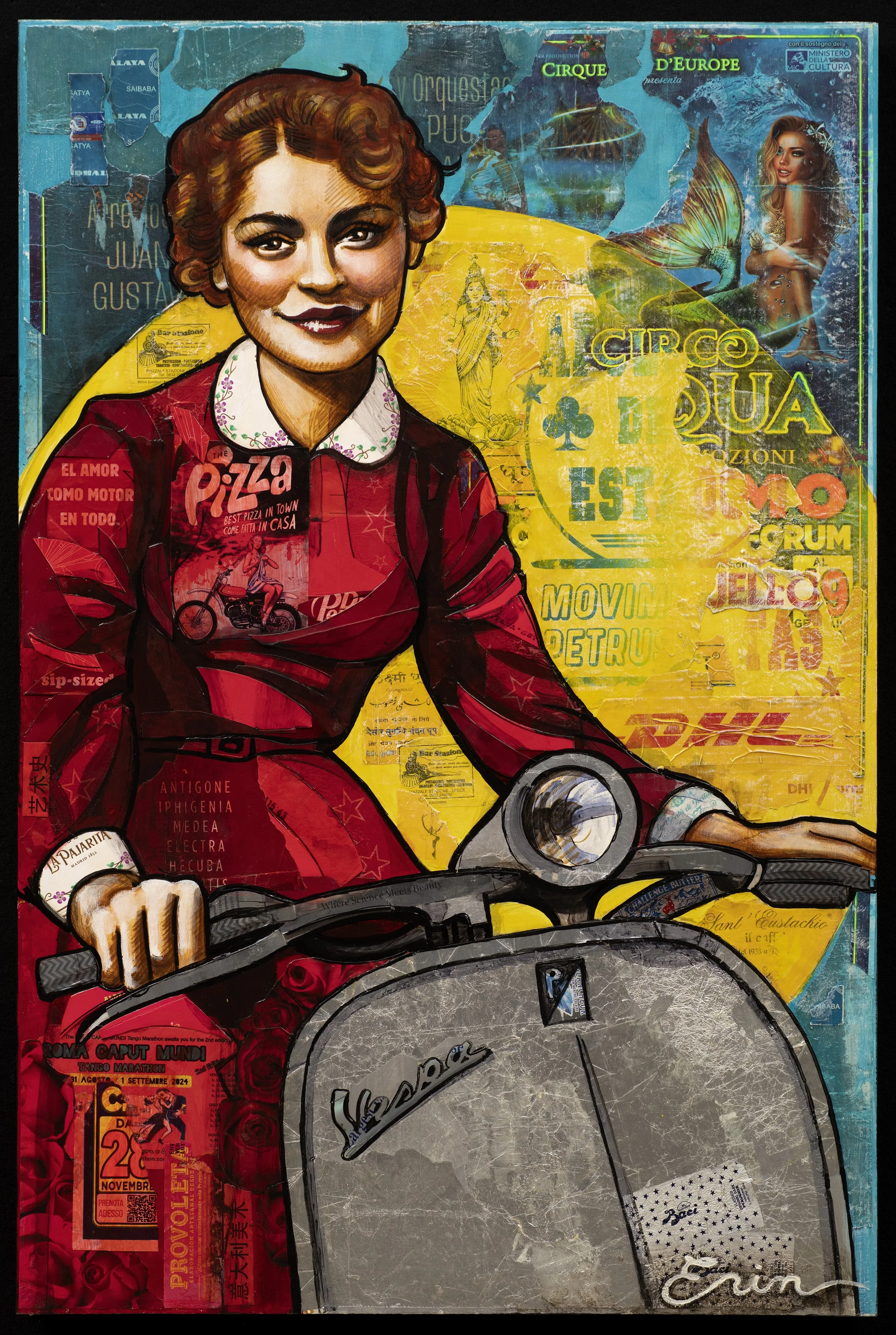 Santa Vespa 36"x24"