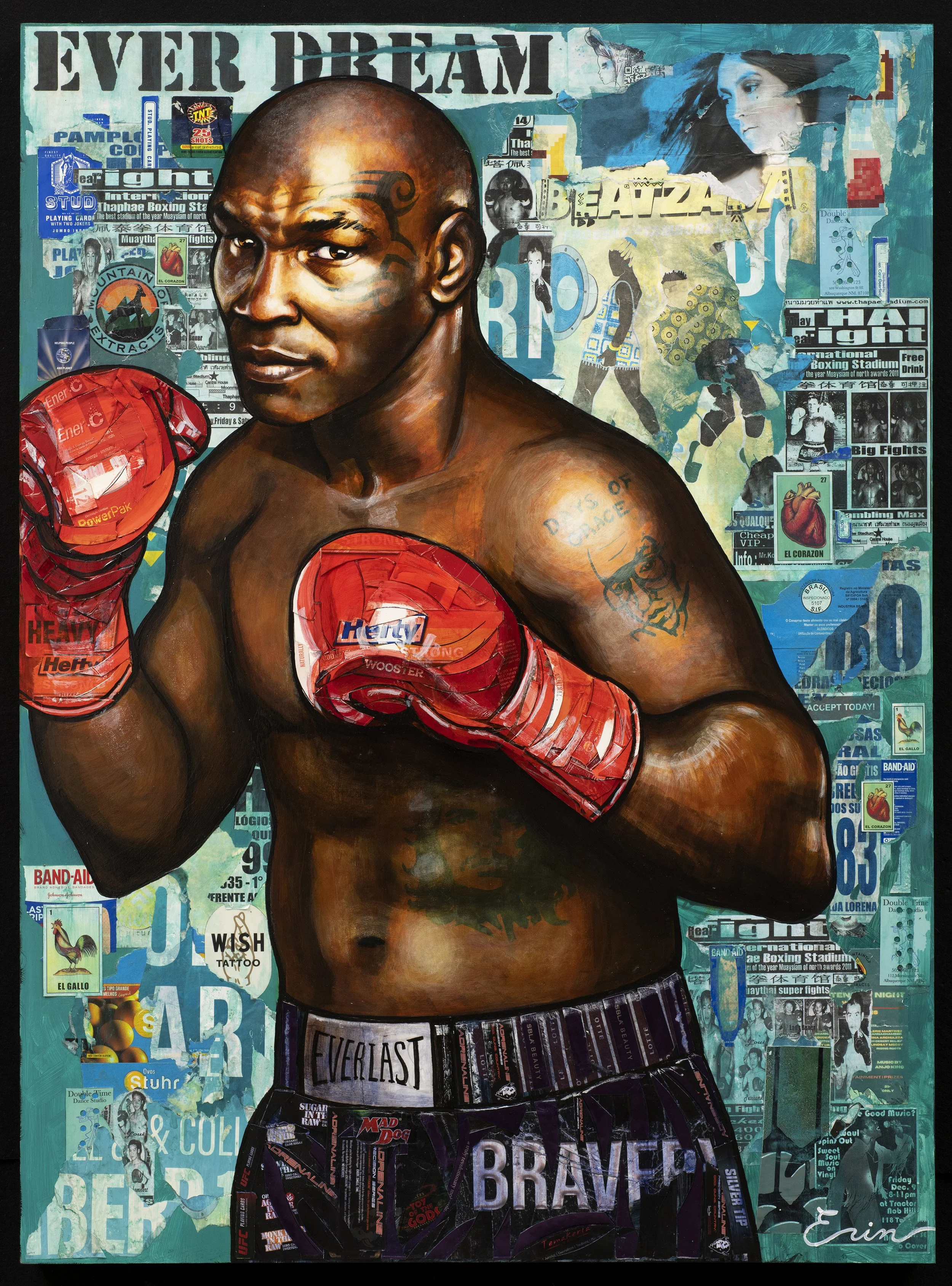 Mike Tyson 48"h x 36"
