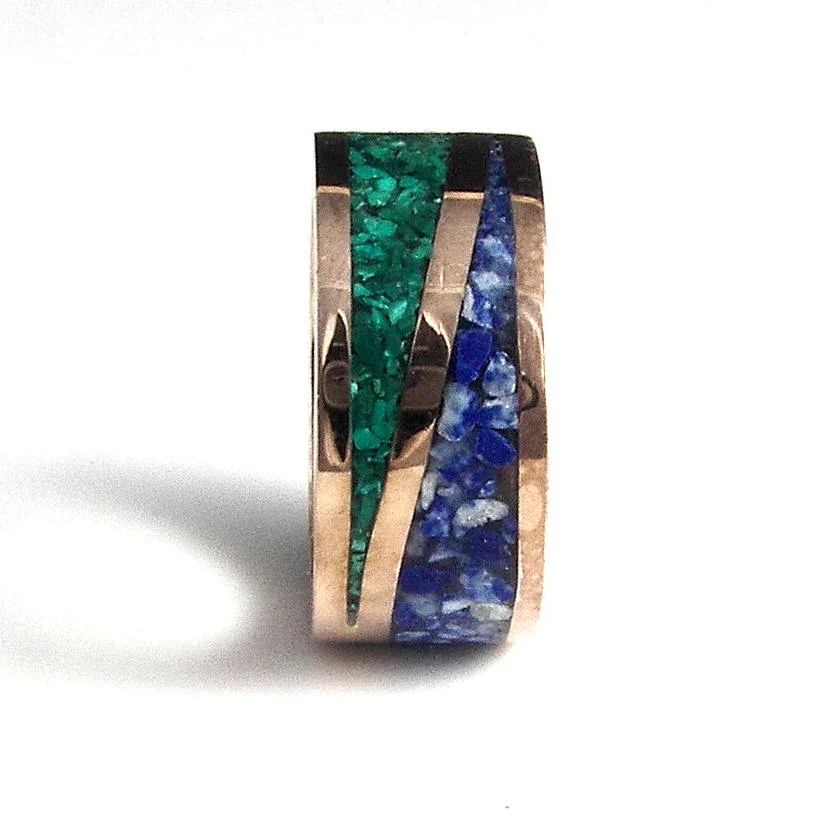 Geometric Inlay Statement Ring