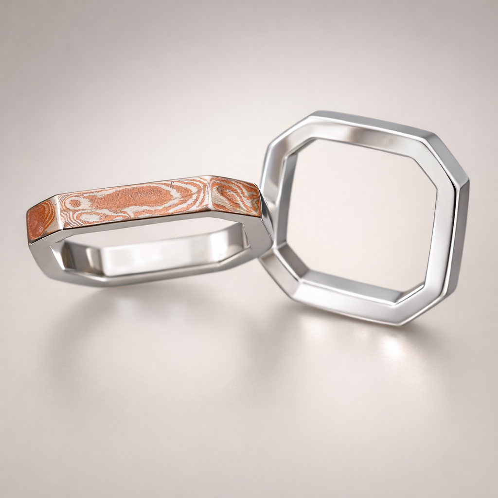 Octagon Mokume Gane  ring