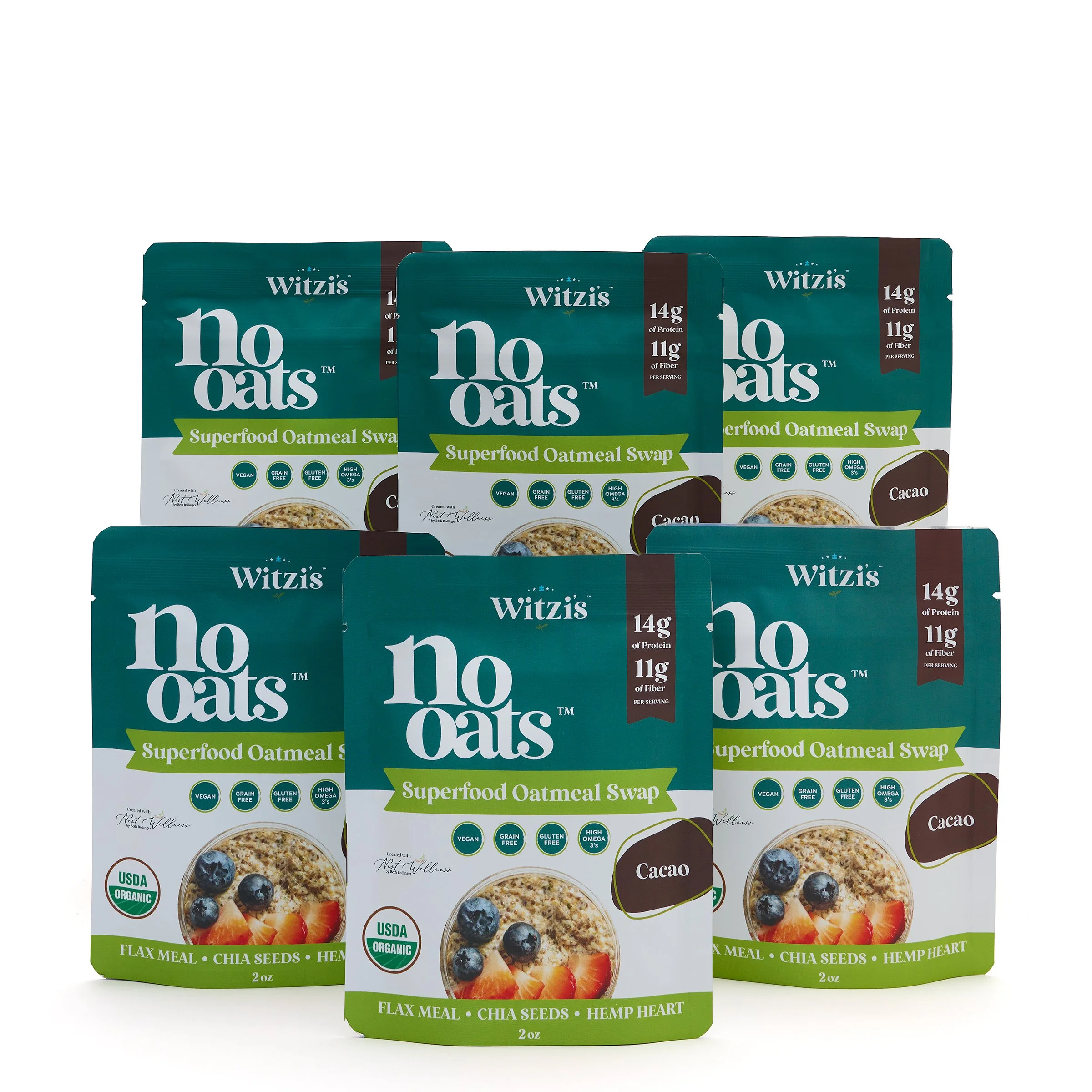 No Oats - Cacao 2oz, (6 Pack)