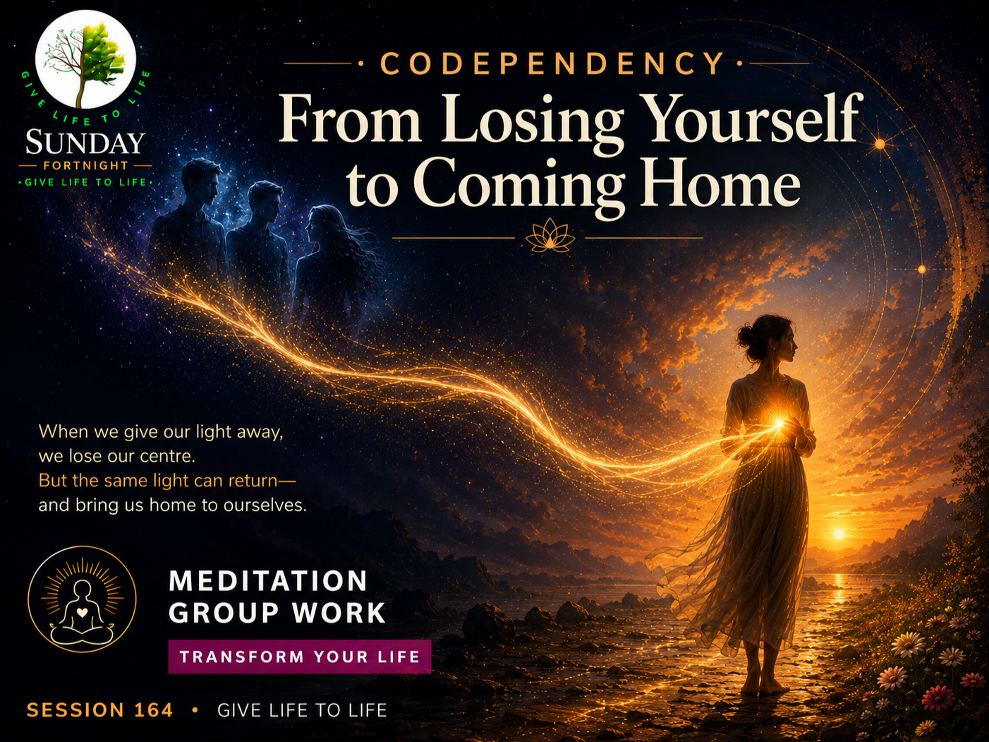 Somewhere along the way, your attention left you — and went to live in someone else. In this session we gently trace where the pattern began, meet the belief underneath it, and turn back toward the self that never left. Includes teaching, guided inne