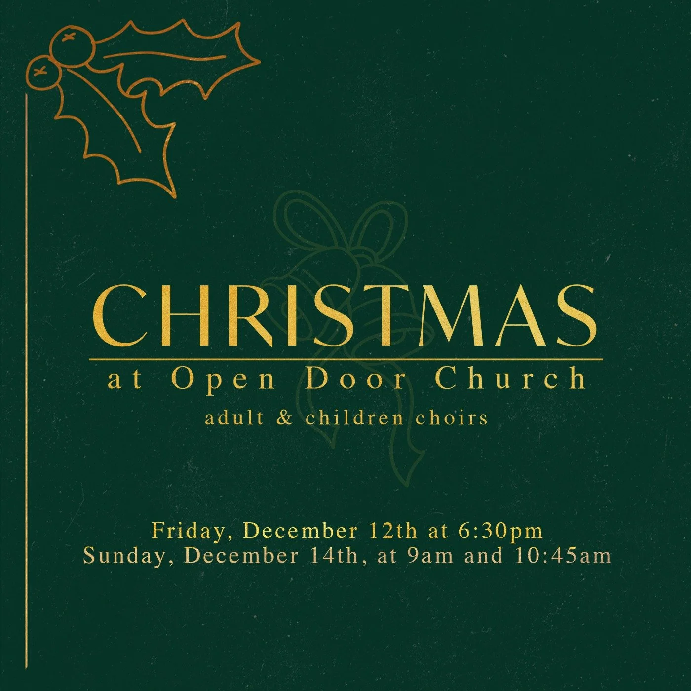 This weekend is full of Christmas worship!

Bring the whole family for a special Christmas service at 6:30 PM this Friday featuring both our Adult and Kids Choirs at our Edenton Campus. 

We&rsquo;ll also be celebrating on Sunday morning at our norma