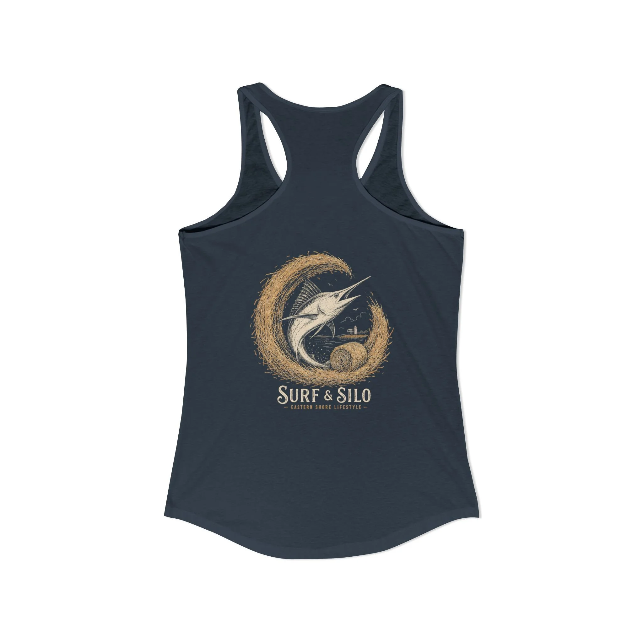 Surf & Silo White Marlin Women's Ideal Racerback Tank