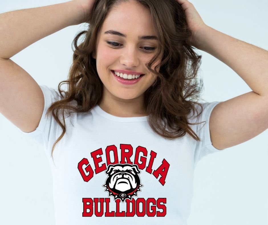 Georgia Bulldogs Team Color Lightning Unisex T-Shirt - Football Fan Gear, Black, X-Large