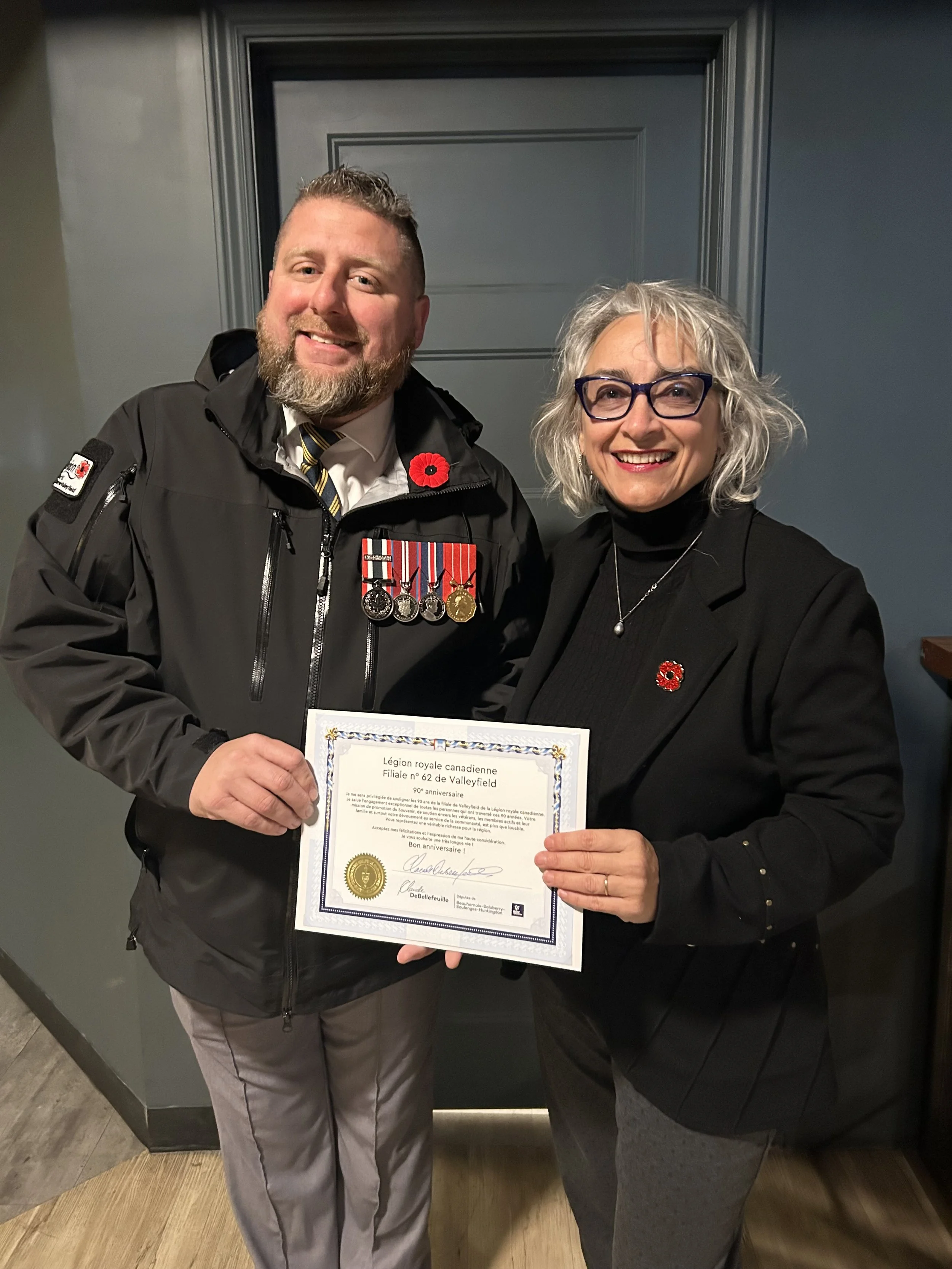 (Photo) 90e anniversaire de la Légion 062 de Valleyfield
