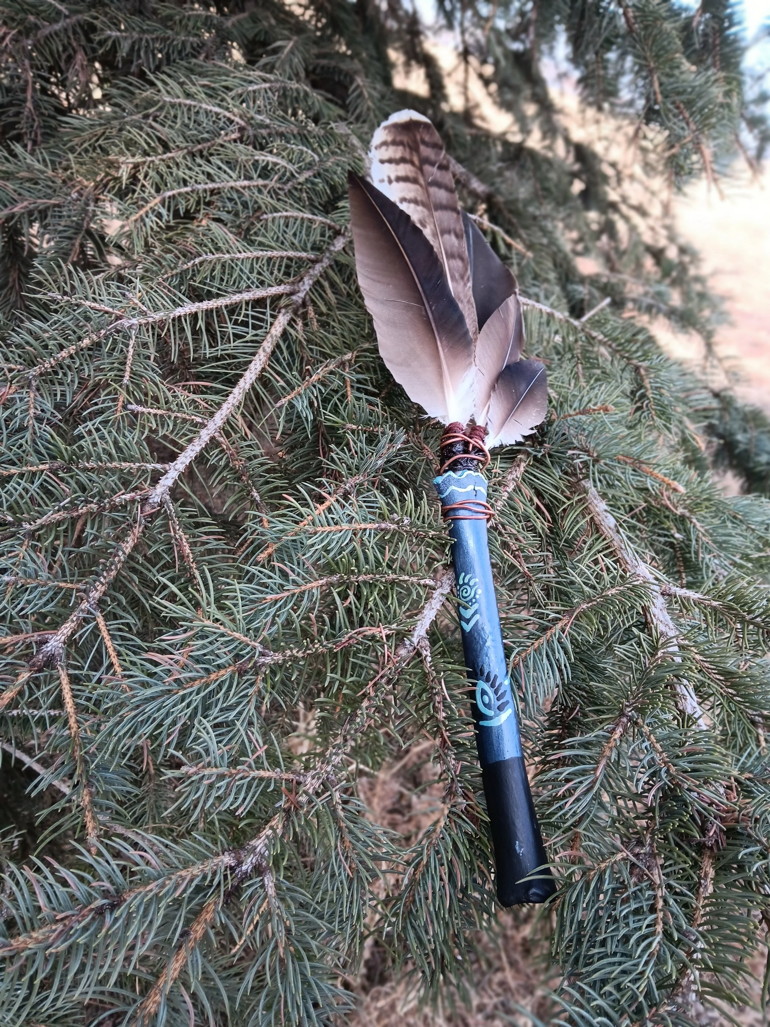 Feather and Bone Wand