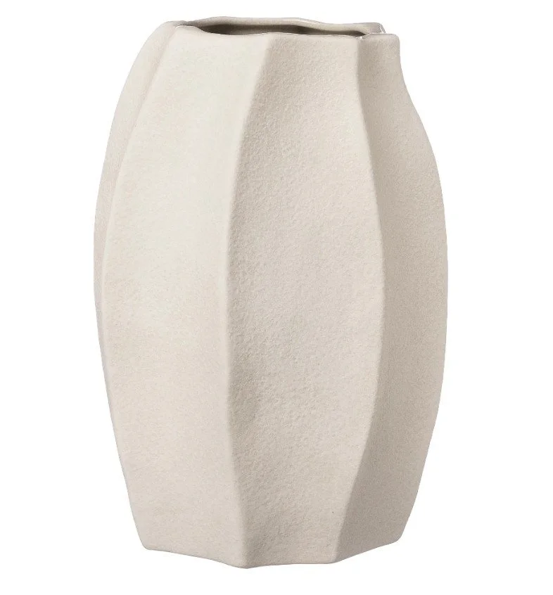 ERNST Vase Steingut naturweiß