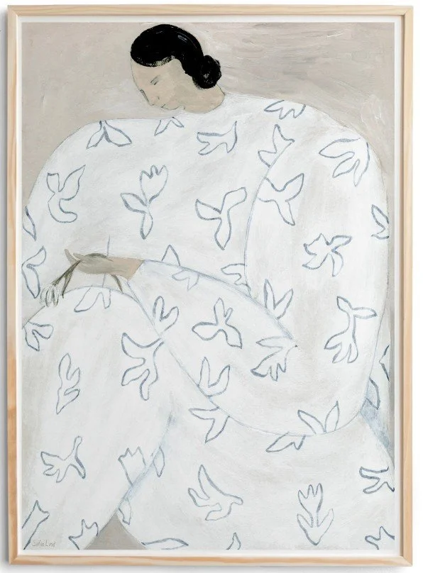 Sofia Lind White Flower nude 50x70cm