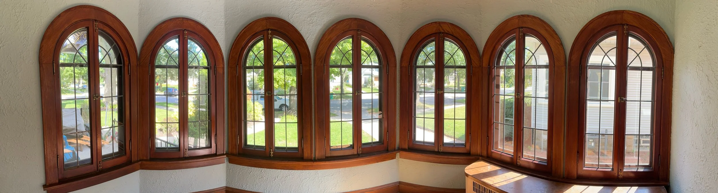 1934 Craftsman Bungalow - Arched French Casements Restoration. Shorewood, WI.