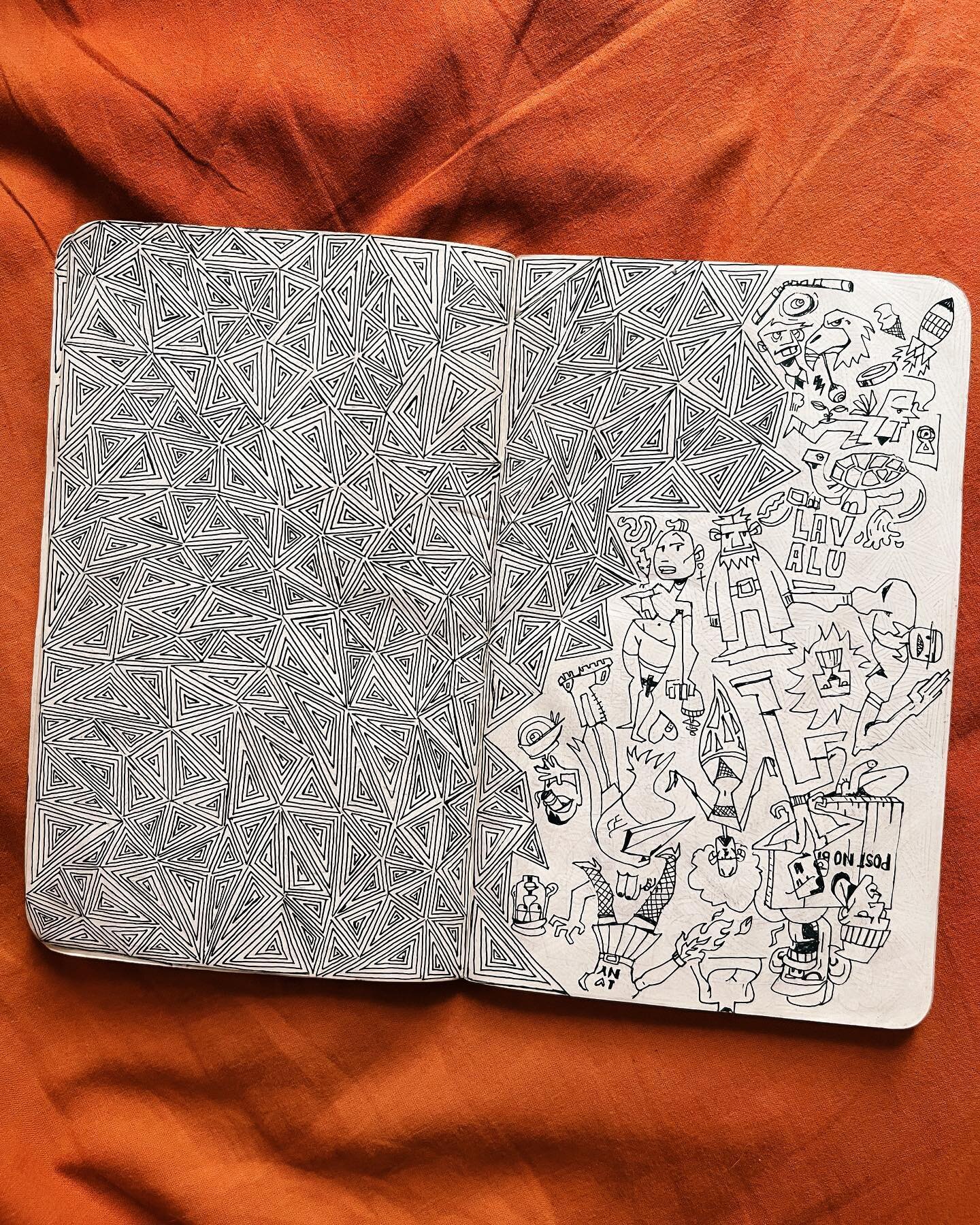 Notebook sketches. 

Doodling has been proven to improve the retention of information as well as focus and concentration on a task. Some even consider it a meditative practice, or proactive day dreaming! 

Next time, try doodling at the start of your