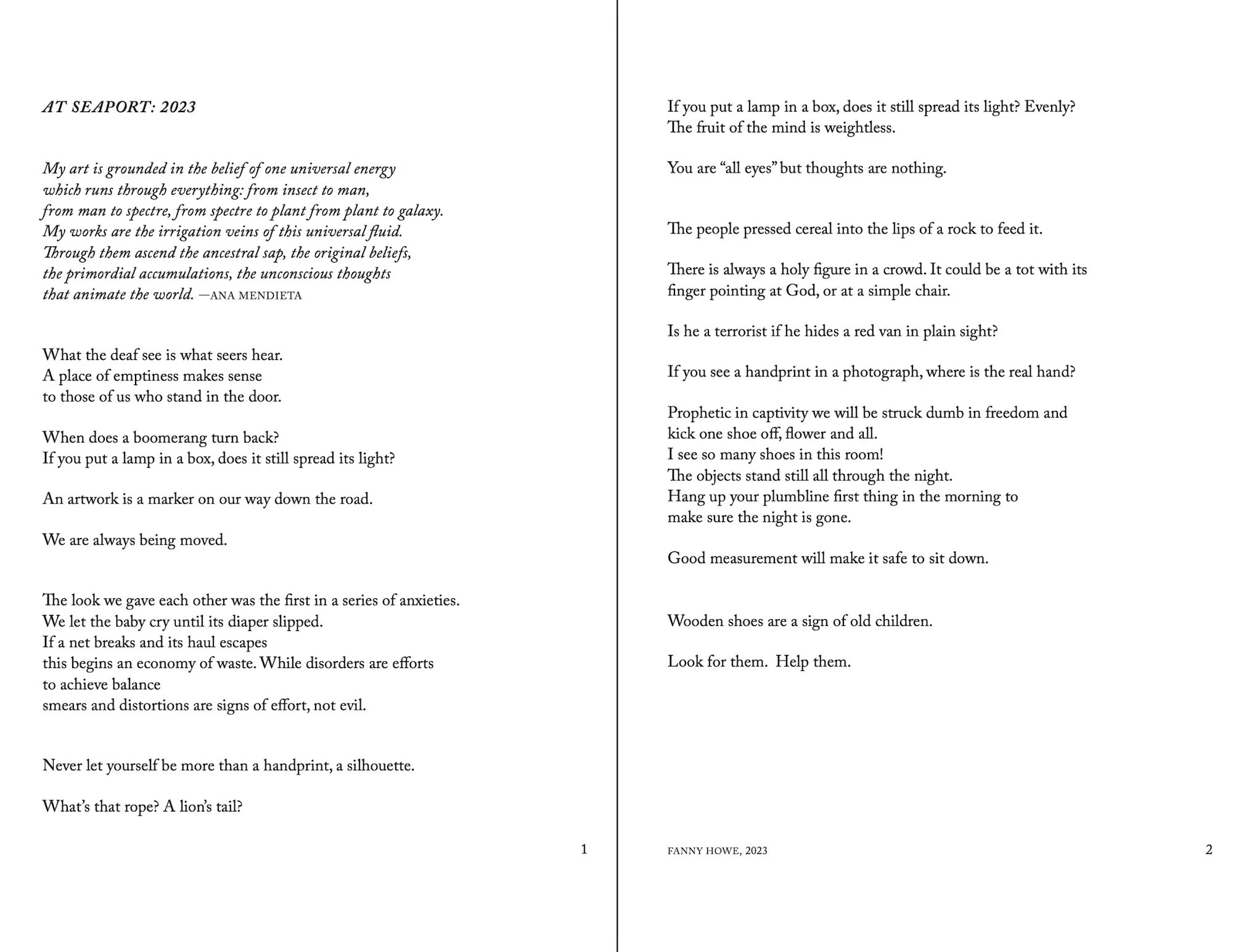 Poem by Fanny Howe
