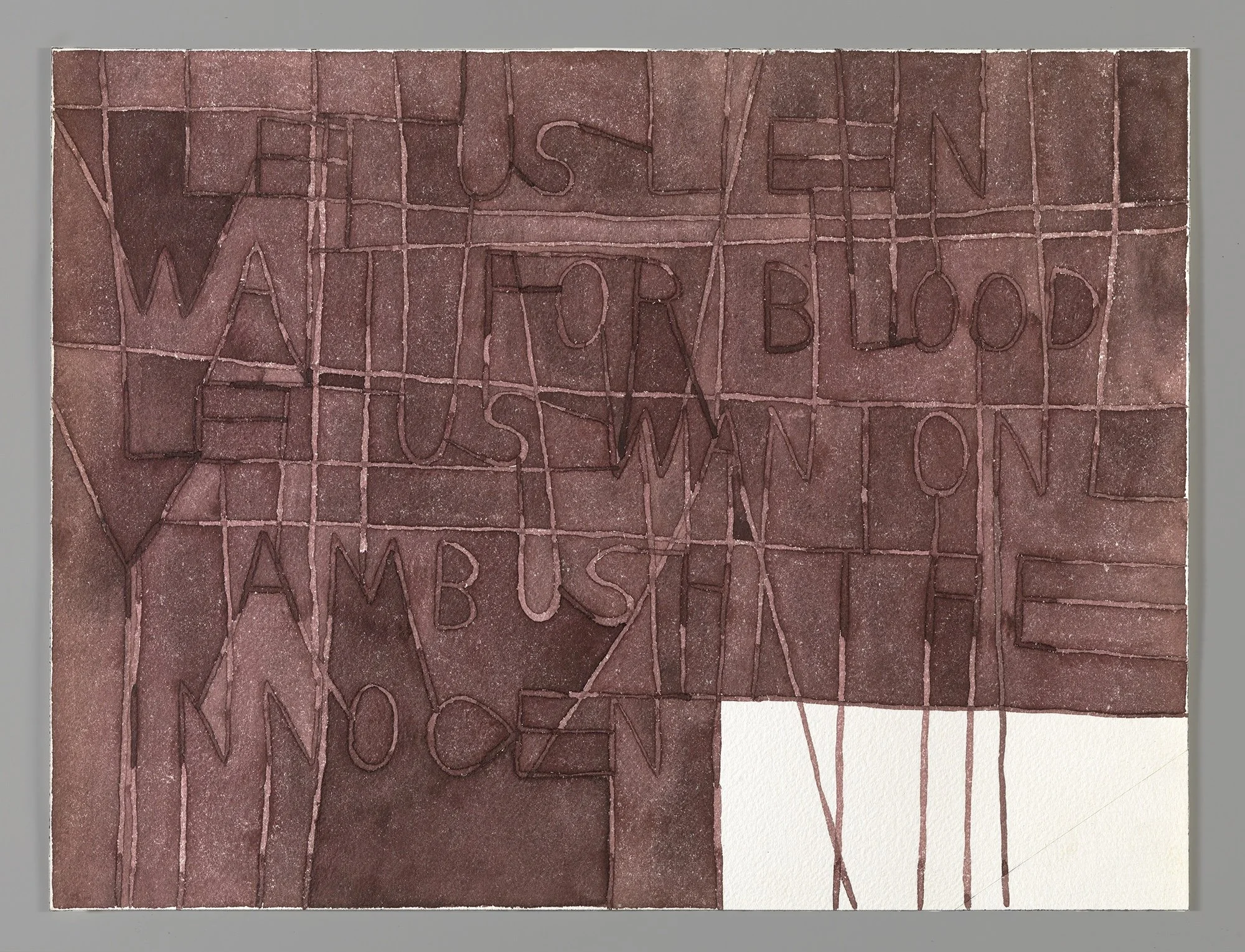 For Blood, 2010, watercolor on paper, 10 x 16 inches