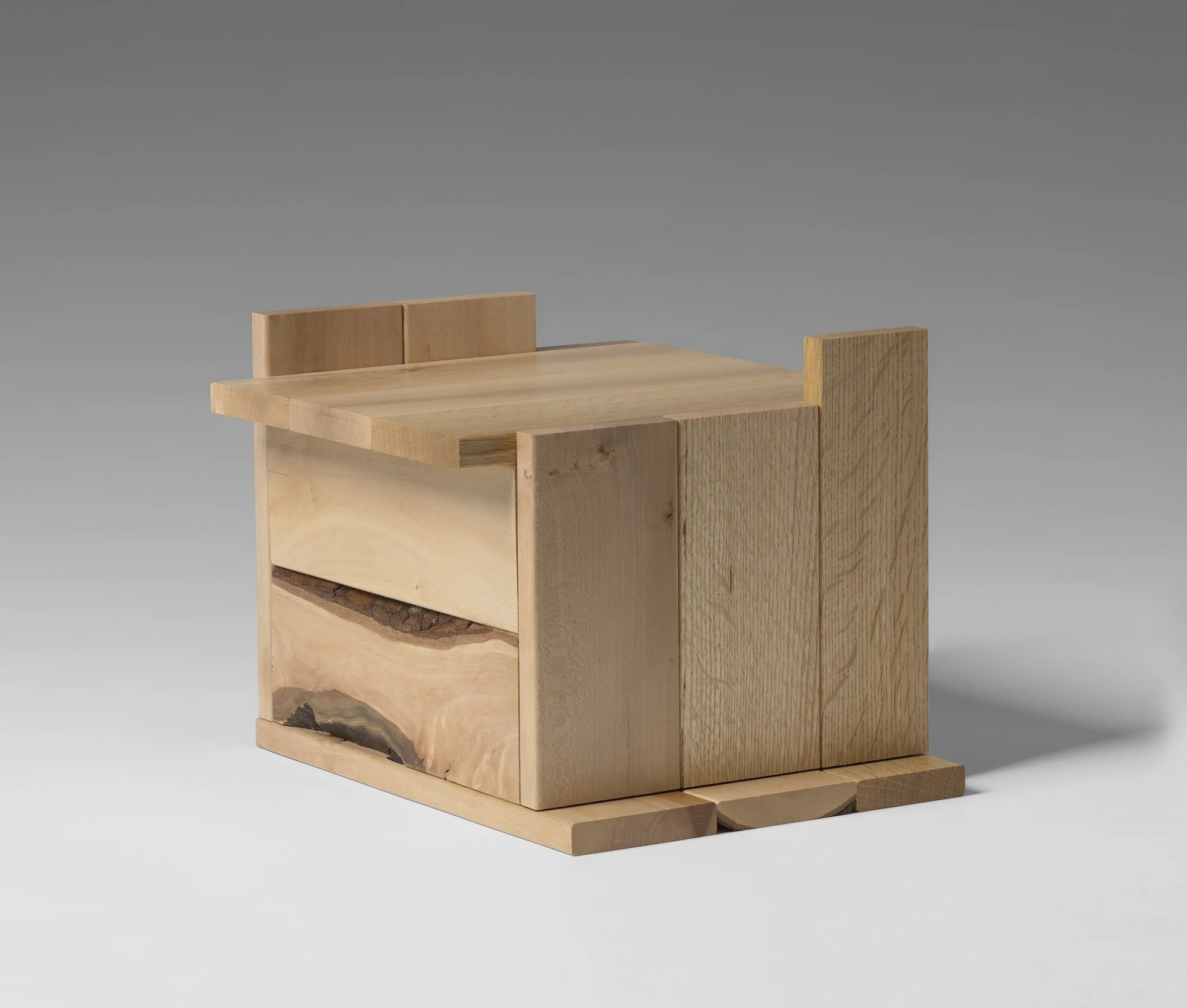 Box for Fanny #2, Mount Auburn Cemetery, Cambridge, MA, 2025, white oak and apple, second viewpoint
