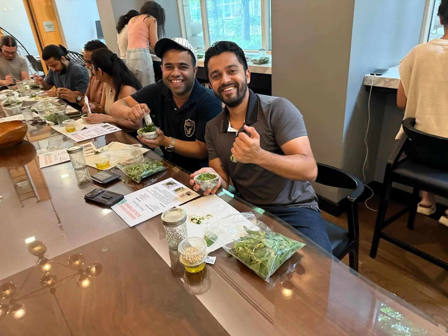 Residents are loving our Pesto workshop! 

All of our workshops are agriculturally based with an educational component and a hands on experience. 

We reconnect people with their food. Where the food comes from , how it&rsquo;s grown, fun recipes, pe