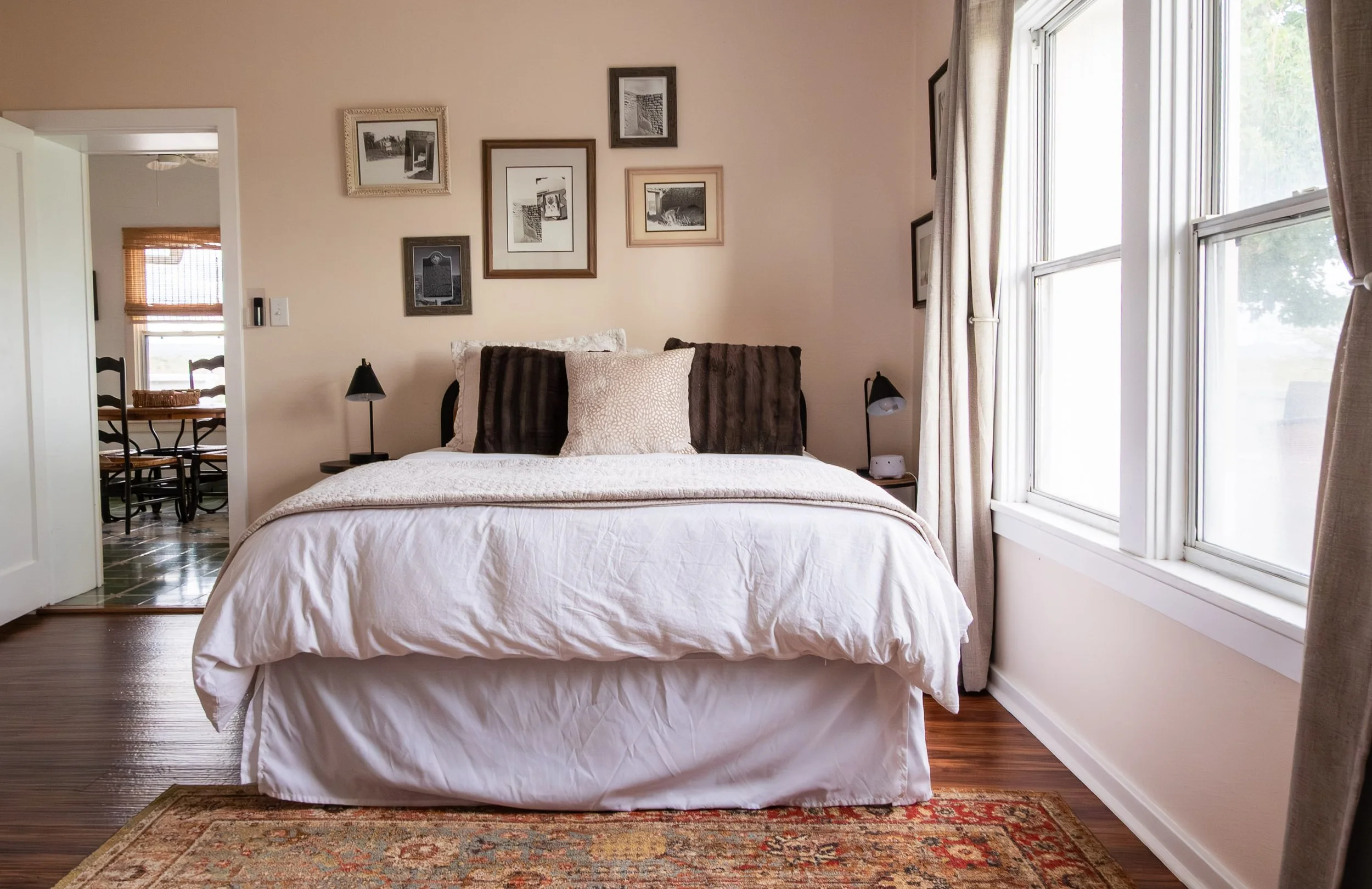 The Alamito Bedroom includes art depicting the Alamito Settlement