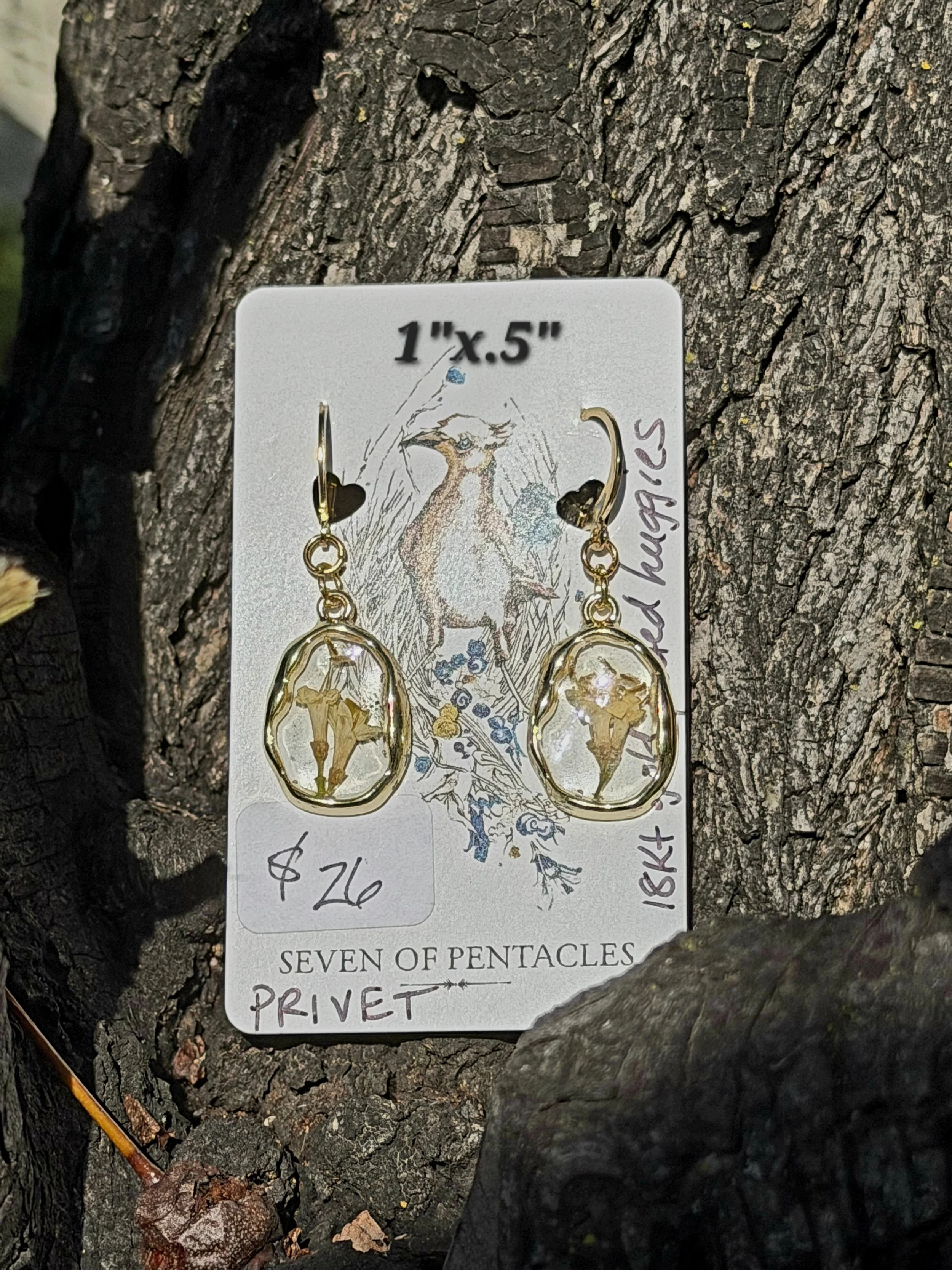 Privet Flowy Oval Mini Dangles