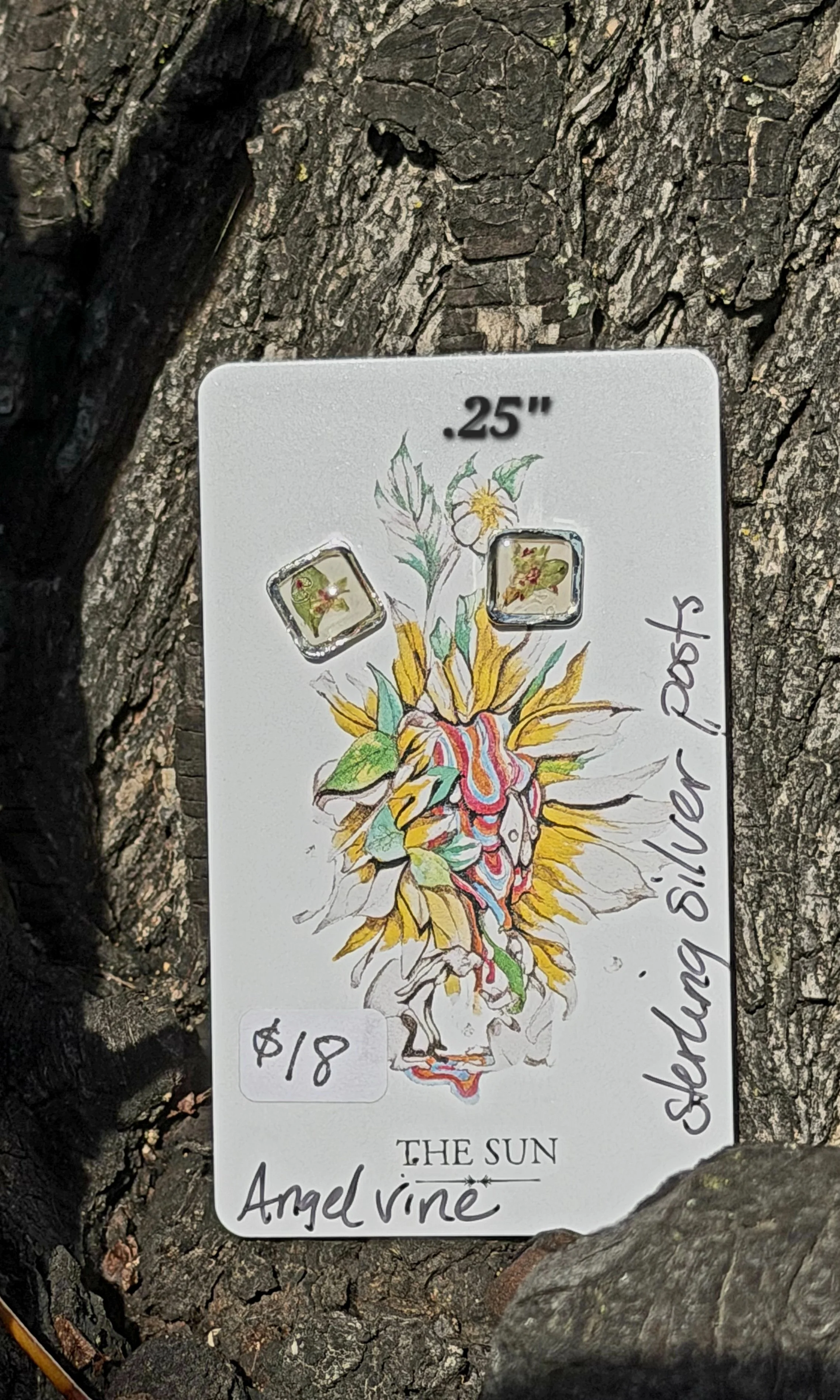 Angel Vine Square Studs