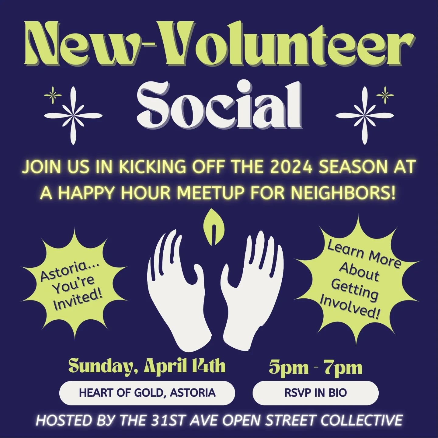 A sunny spring day like today is a great reminder that Open Street season is around the corner. Join us next Sunday, April 14 at 2pm to get the block ready! We'll be tabling, beautifying, canvassing, and much more, followed by a new volunteer social 