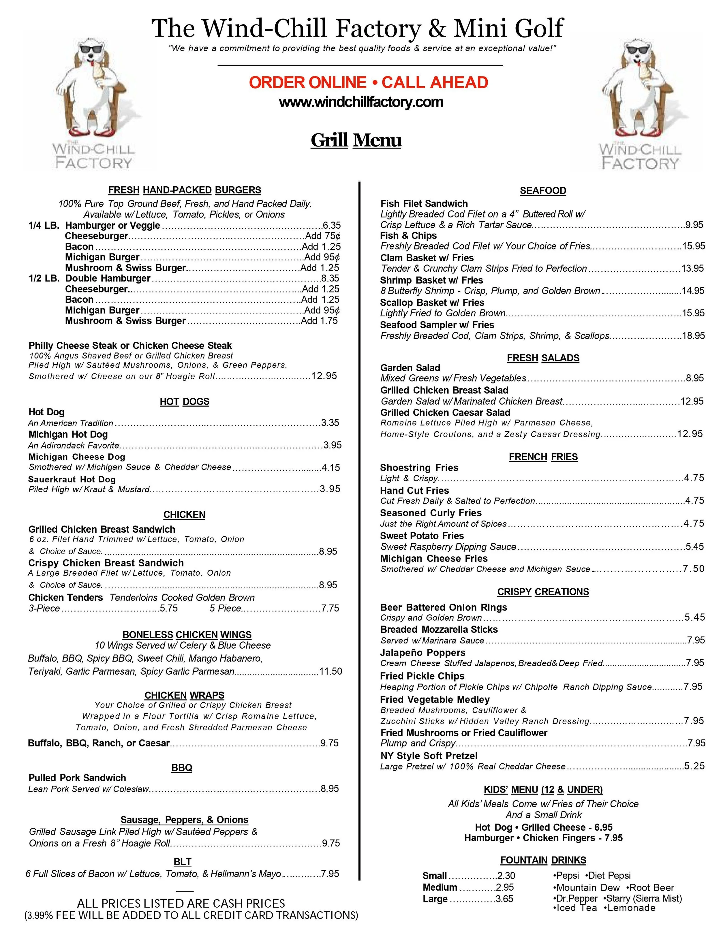 Food & Ice Cream Menu1 Ballston Spa — Wind Chill Factory
