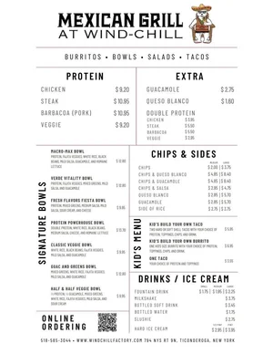 Ticonderoga Menu — Wind Chill Factory