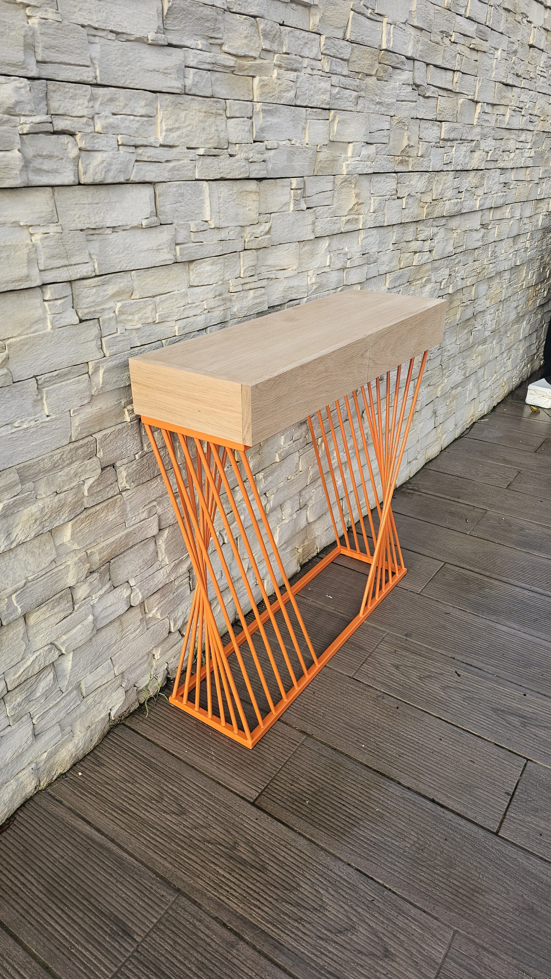 Console Voile d'Acier Orange 2 tiroirs