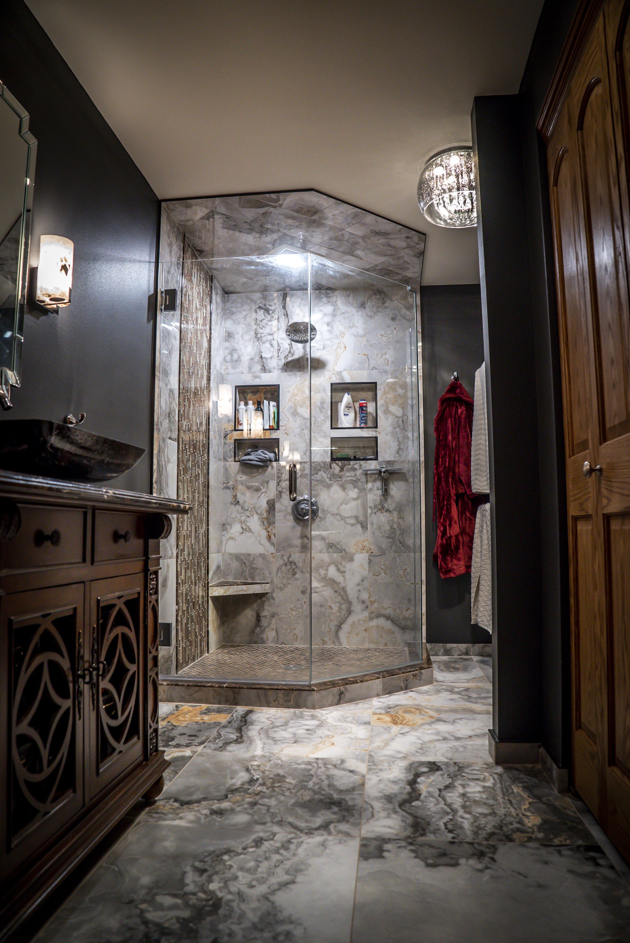 Stone Walk in shower