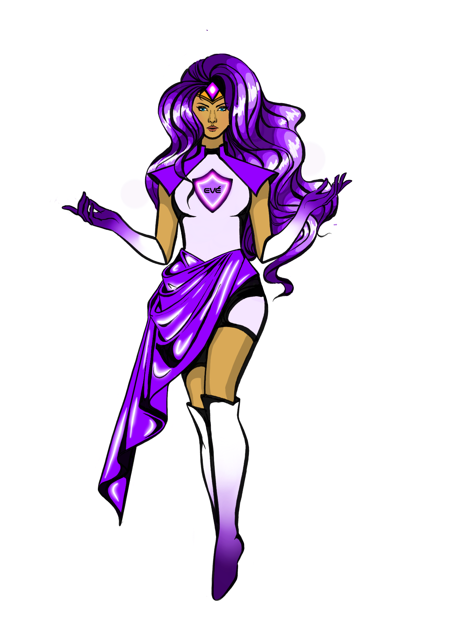 Eve Superhero Draft #3 in violet.