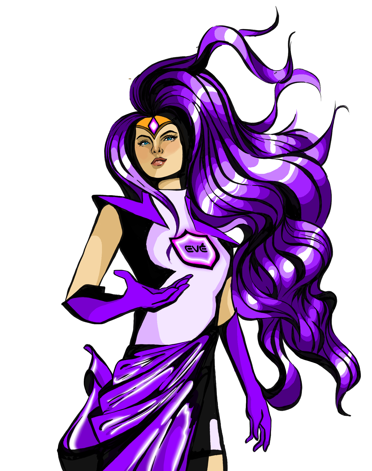Eve primary position, in violet.