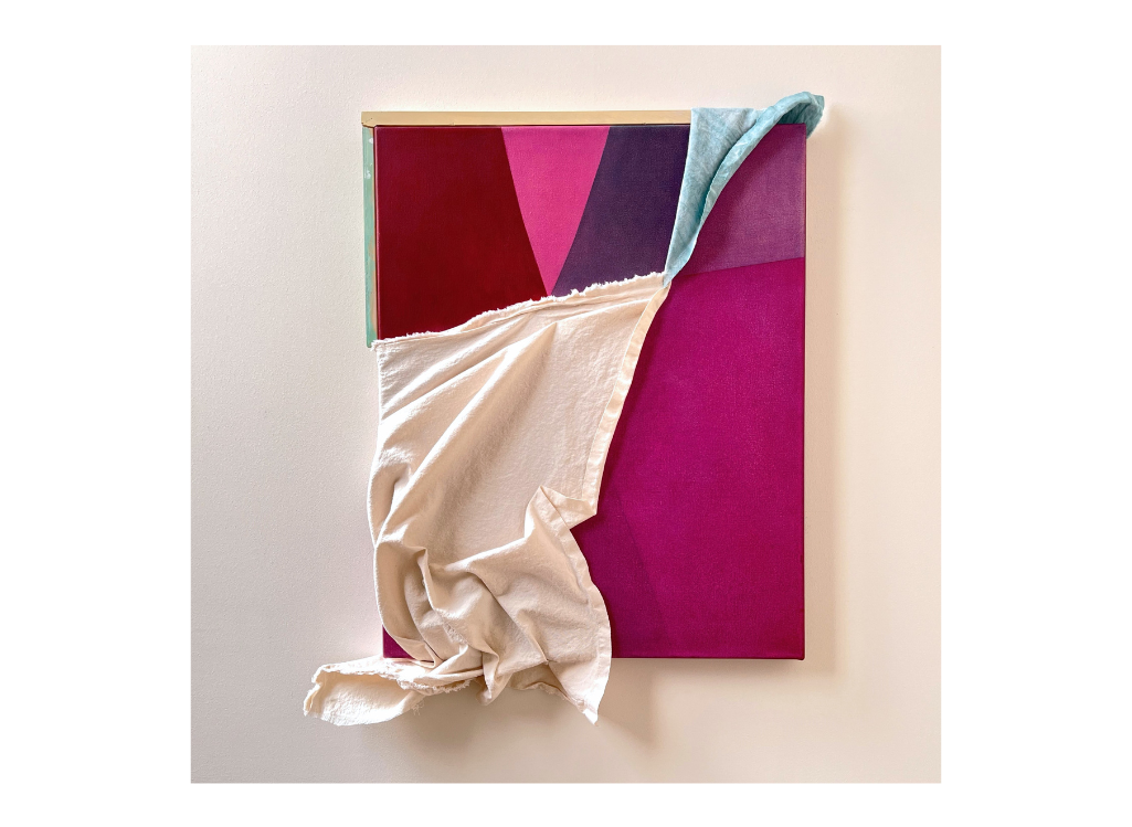 Composition with Fuchsia and Raw Canvas