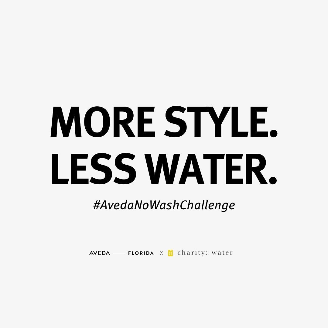 More Style. Less Water. 🚿💙 Join the challenge and let&rsquo;s make a difference this Earth Month! 
&bull;
&bull;
&bull;
#AvedaFlorida #TeamAvedaFlorida #EMTakeover #WorldWaterDay #AvedaNoWashChallenge #NoWashDay #earthmonth